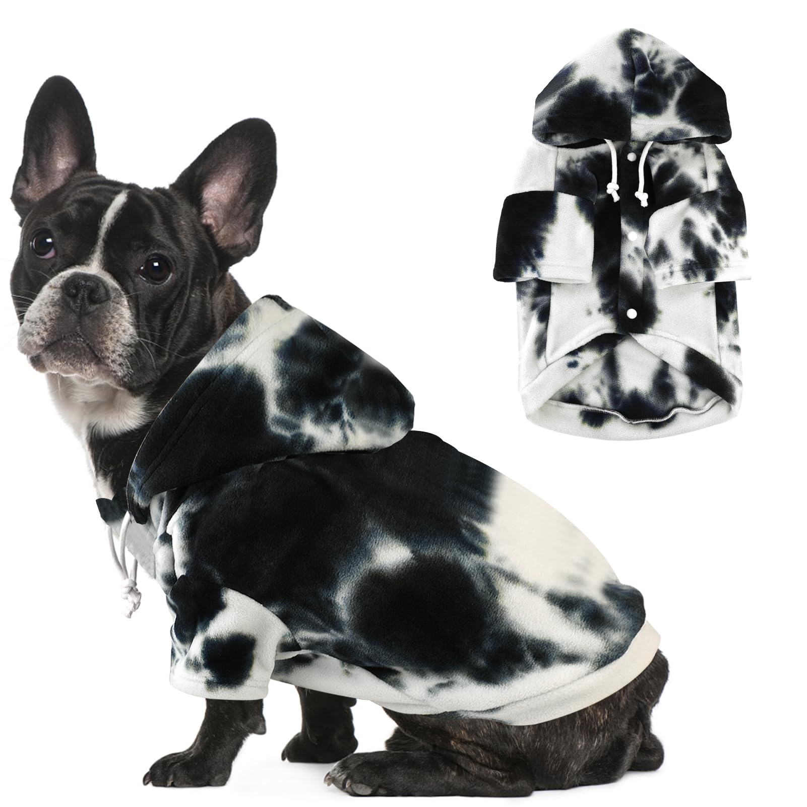 Trendy Tie Dye Dog Hoodie - Winter Coat & Sweatshirt for Small Puppies - Cozy Pet Apparel for Boy & Girl Dogs - Perfect for Outdoor Walks & Indoor Lounging