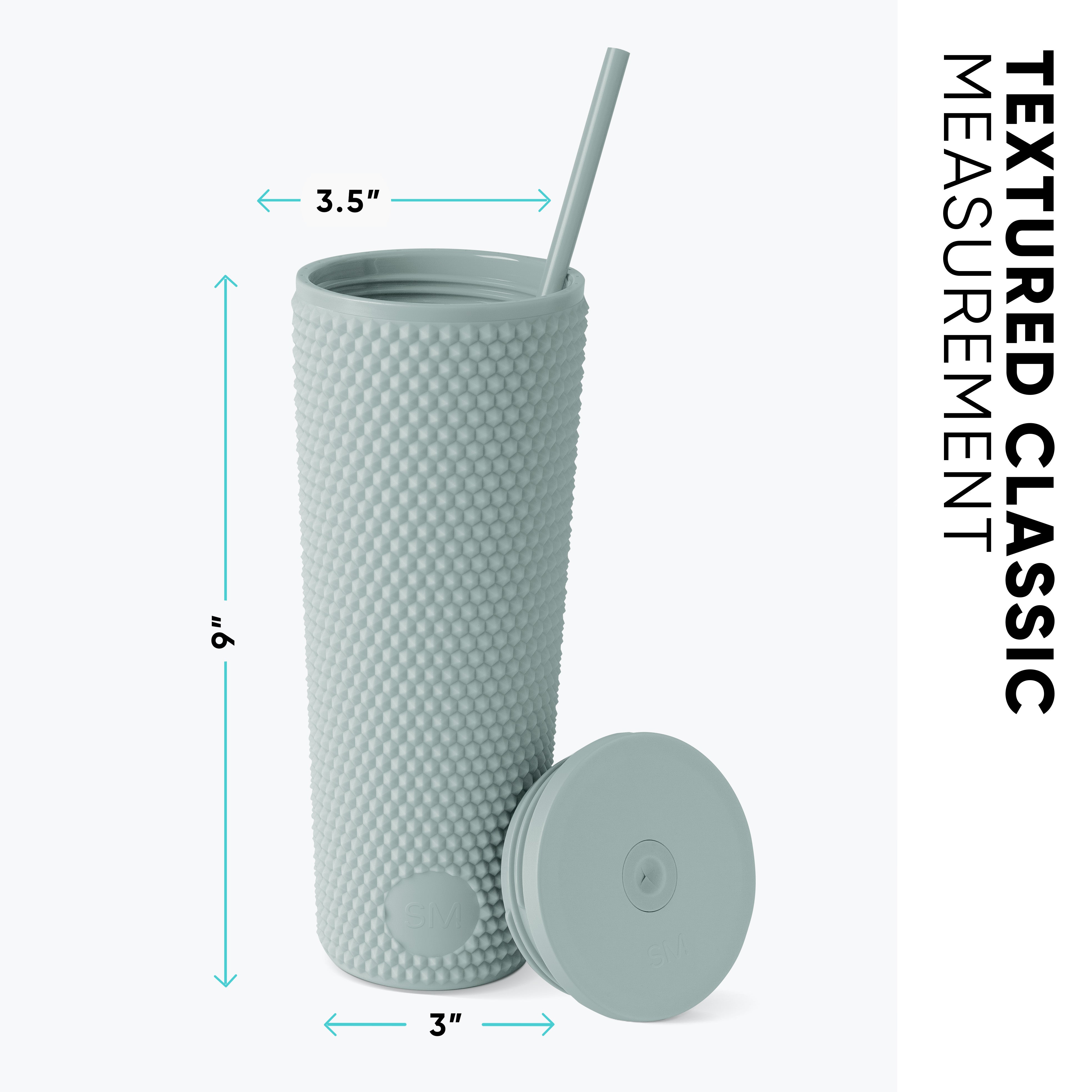 Textured Plastic Classic Tumbler with Straw Lid - 20oz Insulated Travel Mug for Hot & Cold Drinks - Perfect for Office, Gym, Hiking and Outdoor Activities