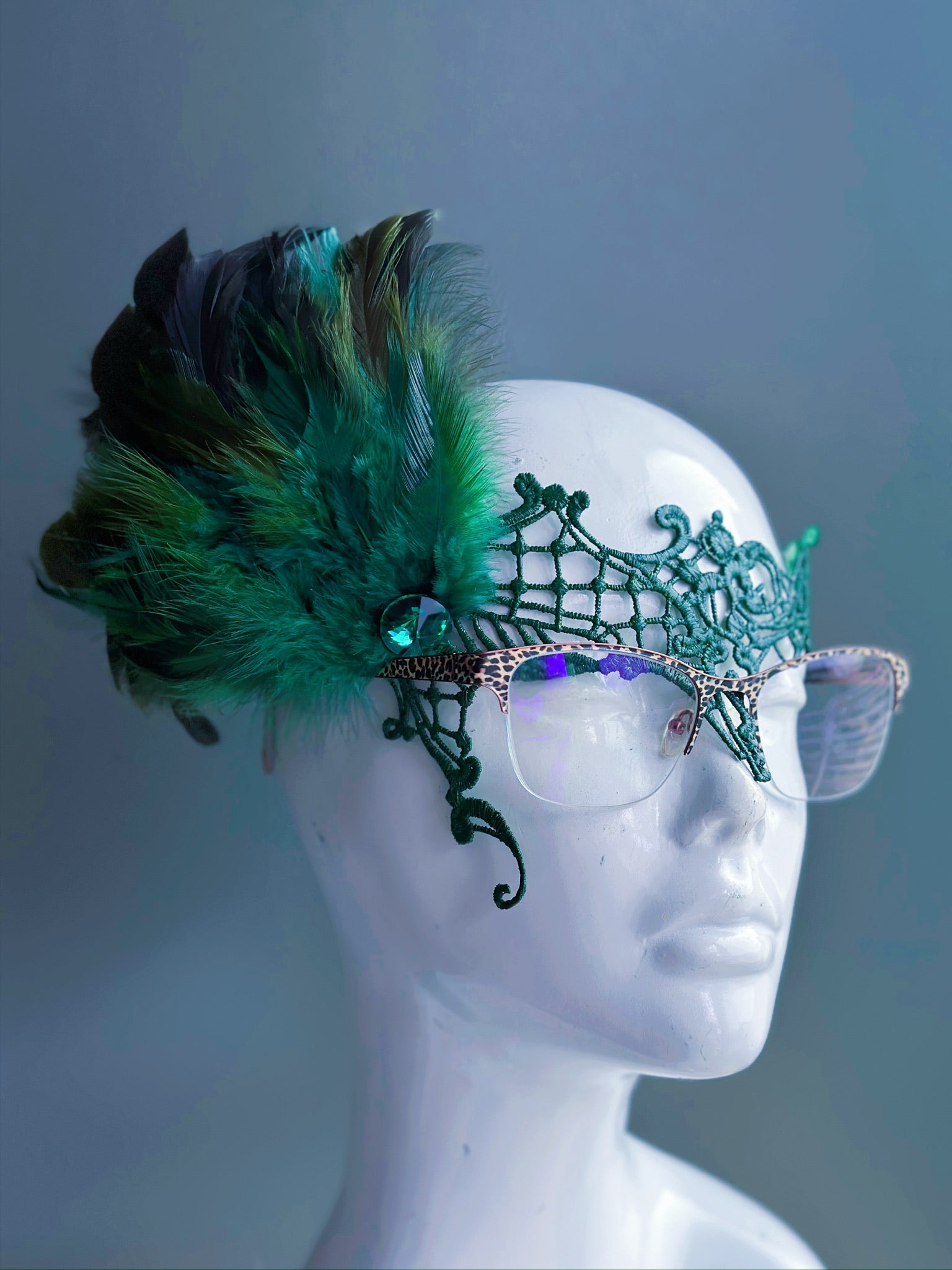 Enchanted Emerald Eyeglass Mask - Sleek & Comfortable for Reading, Gaming & Screen Time - Perfect for Glasses Wearers