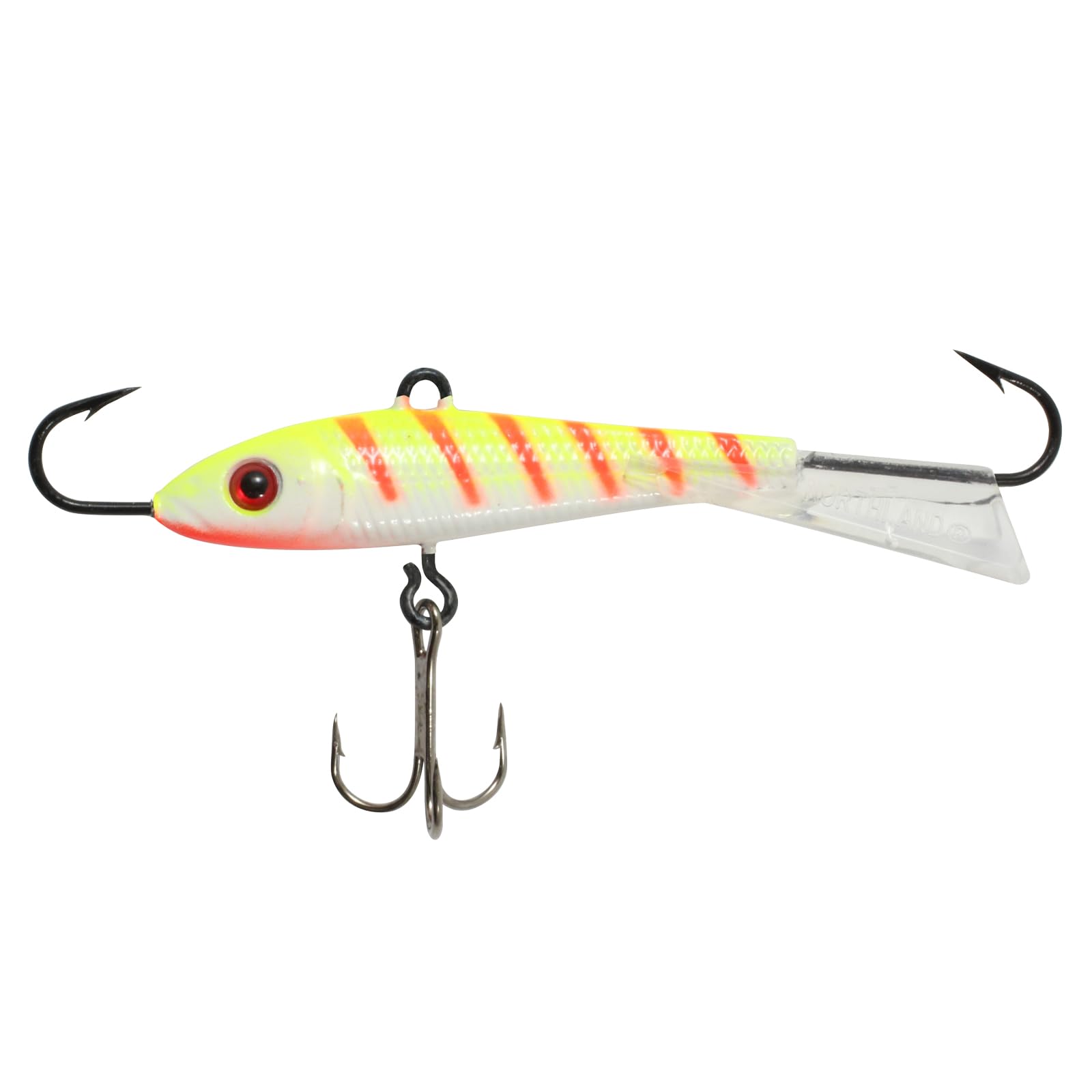 Northland Fishing Tackle Puppet Minnow Lure - UV Electric Perch Color (9/16 Oz) - Ideal for Walleye, Pike, Trout & Panfish - Perfect for Ice Fishing & Freshwater Angling