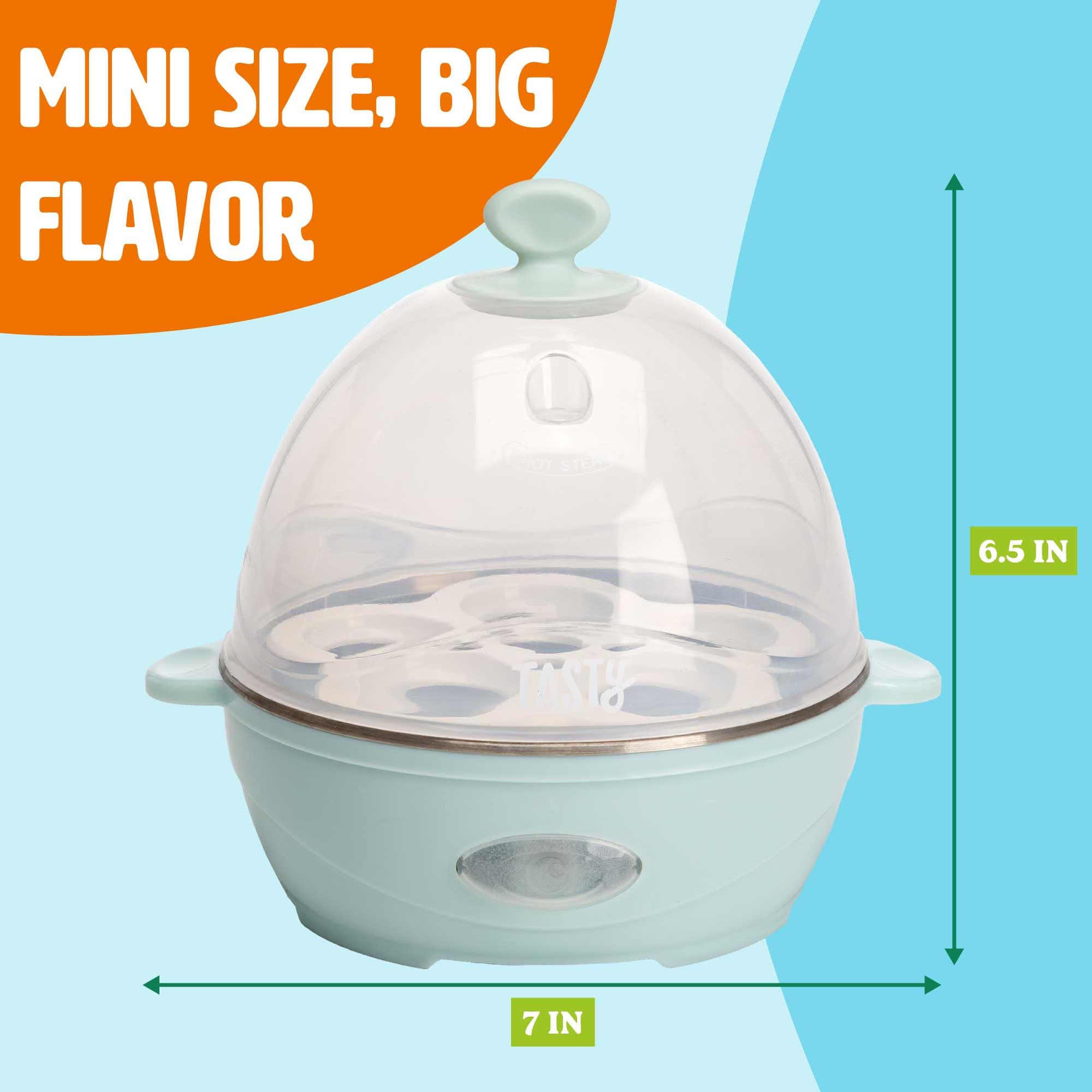 Mini Rapid Egg Cooker - 5 Egg Capacity for Perfect Hard Boiled Eggs, Soft Boiled Eggs & Omelets | Auto Shut Off & Buzzer Alarm | Aqua Blue | Ideal for Breakfast, Meal Prep & Keto Diet