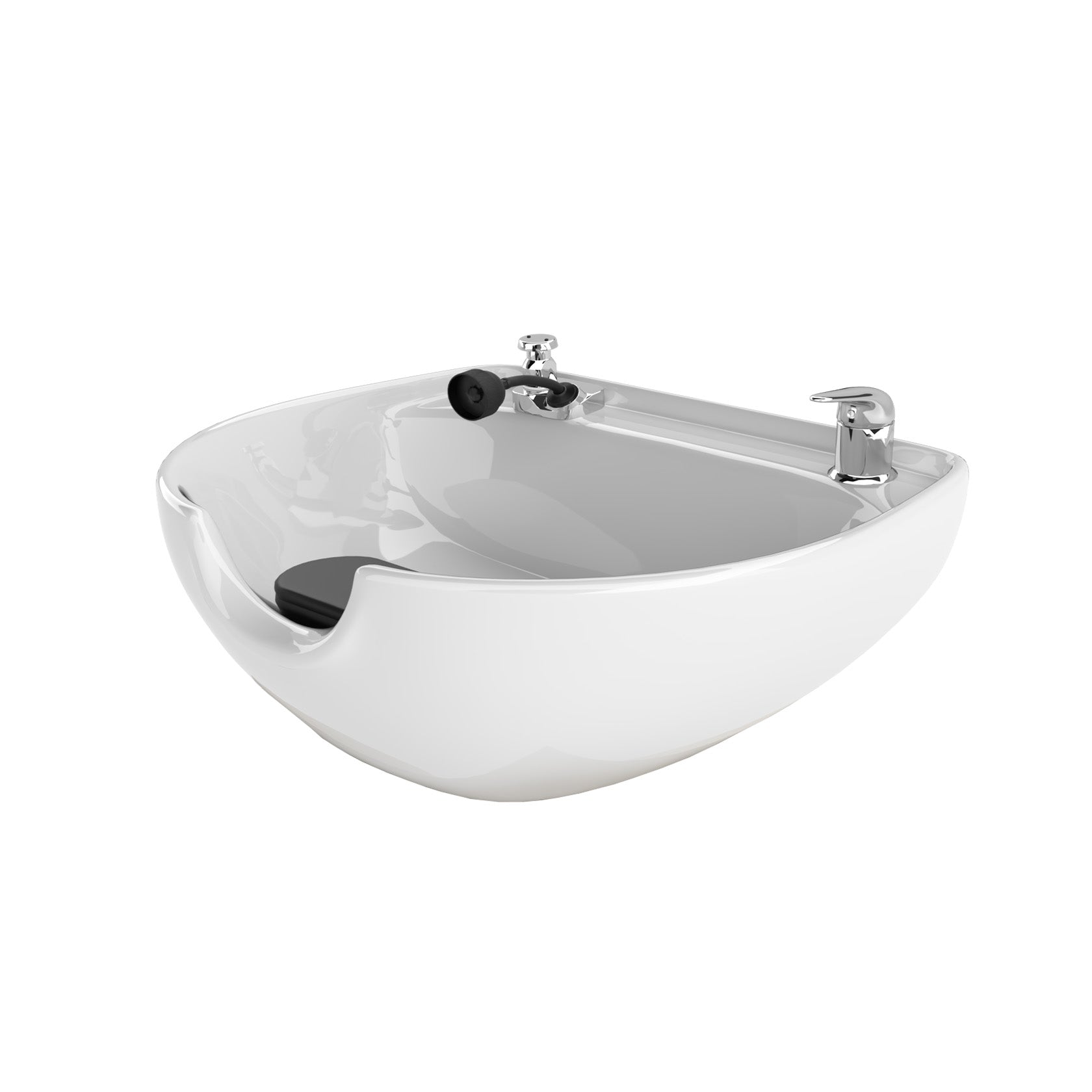 Premium Comfort Pad Porcelain Shampoo Bowl for Salon & Spa - Ergonomic Hair Washing Basin with Neck Support for Professional Stylists & Home Use