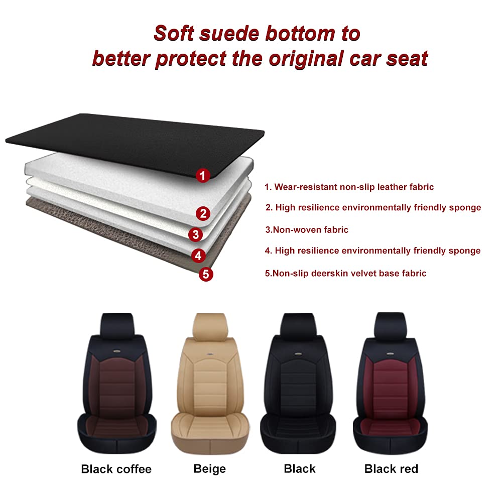 Premium Genuine Leather Car Seat Covers for Mini Cooper S 2-Seat (2012-2015) - Waterproof, Airbag Compatible, Wear-Resistant Front Seat Protectors (Black) | Perfect for Daily Commuting, Road Trips & Luxury Car Interior Protection