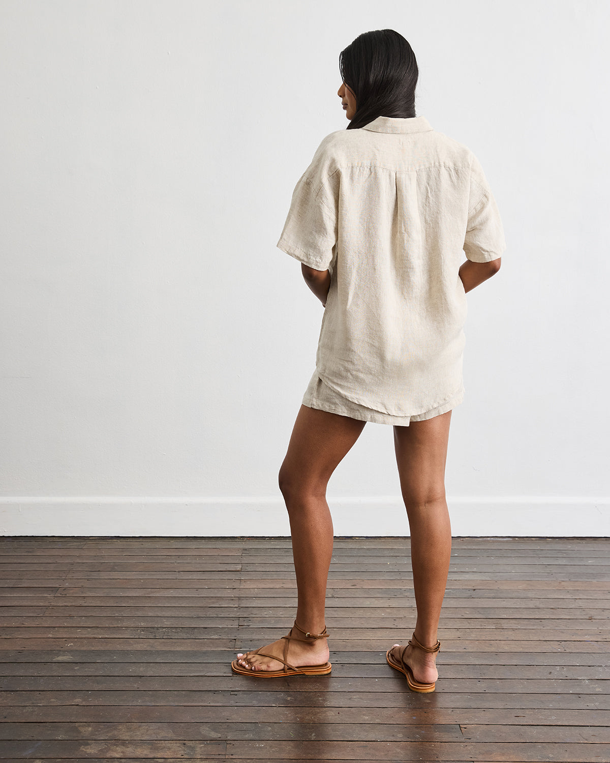 Marina Short Sleeve Shirt in Oatmeal - Comfortable Casual Women's Top for Summer Outfits, Beach Wear & Everyday Style