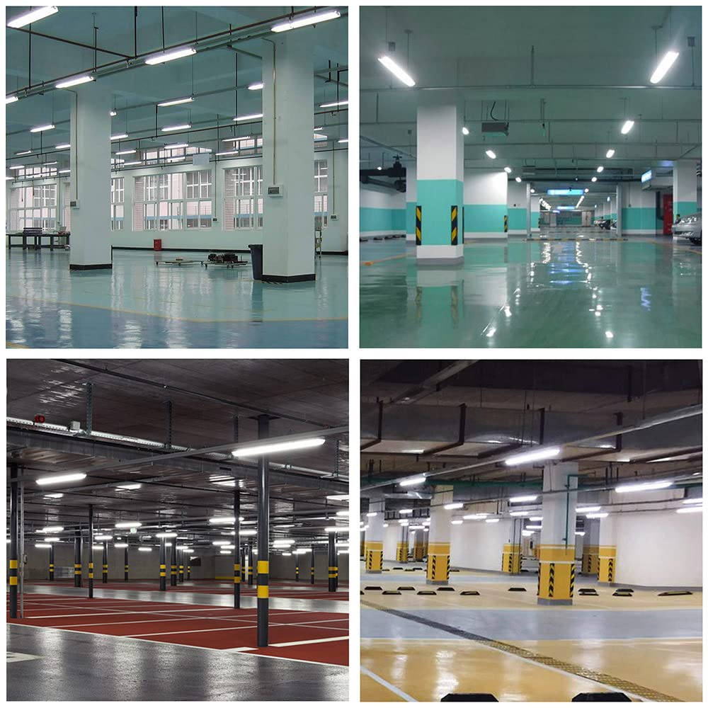 DELight 10-Pack 40W LED Shop Lights 5000K Daylight White 4000-4500lm Bright Garage Lighting - Durable Aluminum Hanging Ceiling Lights for Workshop, Warehouse & Home Improvement Projects