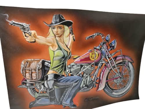 Hand-Carved 3D Genuine Leather Passport Cover - Western Biker Motorcycle Design for Women | Custom Personalized Travel Document Holder | Perfect for Adventure Travel, Road Trips & Gift Giving
