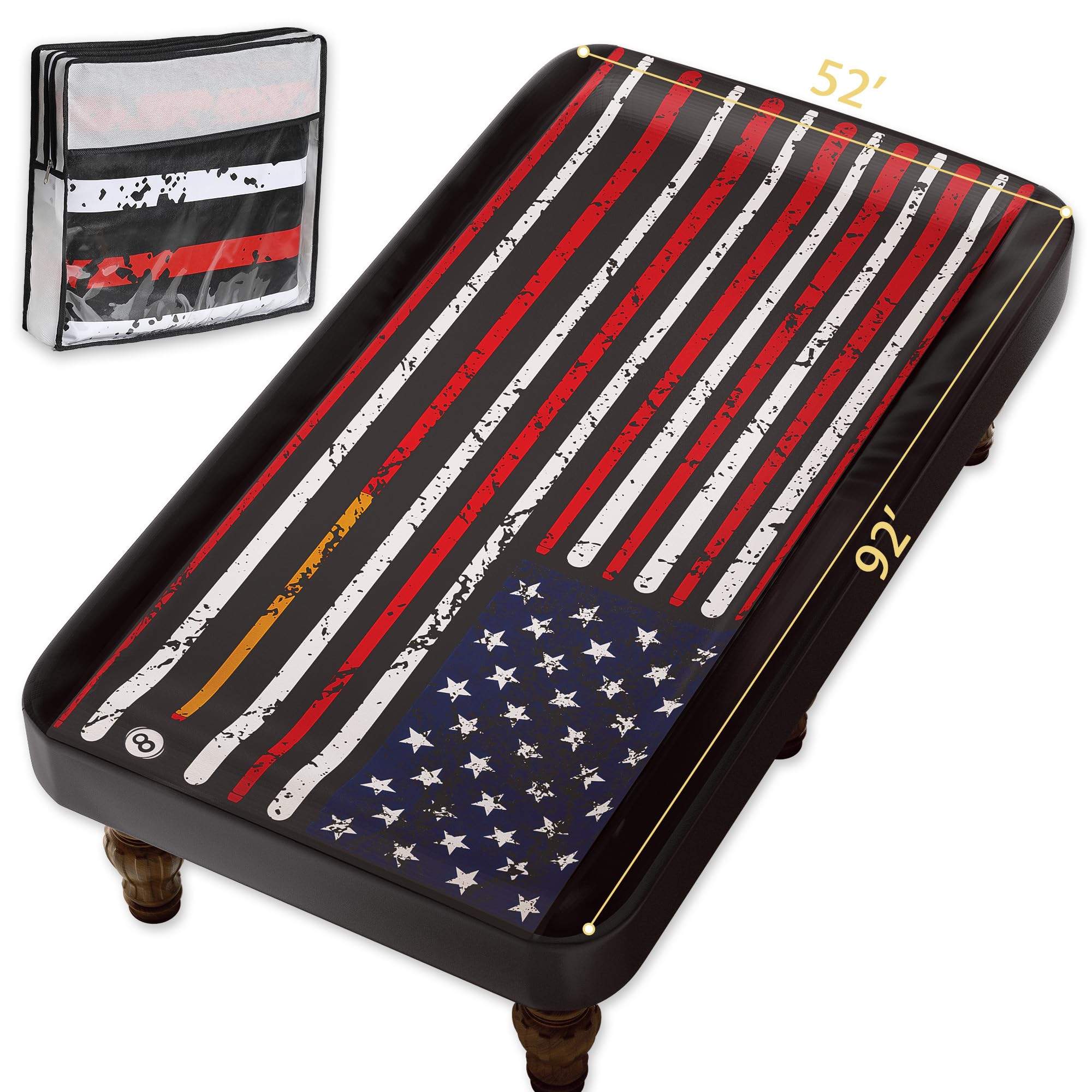 **7ft Waterproof Leather Pool Table Cover - Premium Billiard Table Protector for Indoor & Outdoor Use - Protects Felt & Extends Table Life - Ideal for Home Game Rooms, Bars & Clubs**