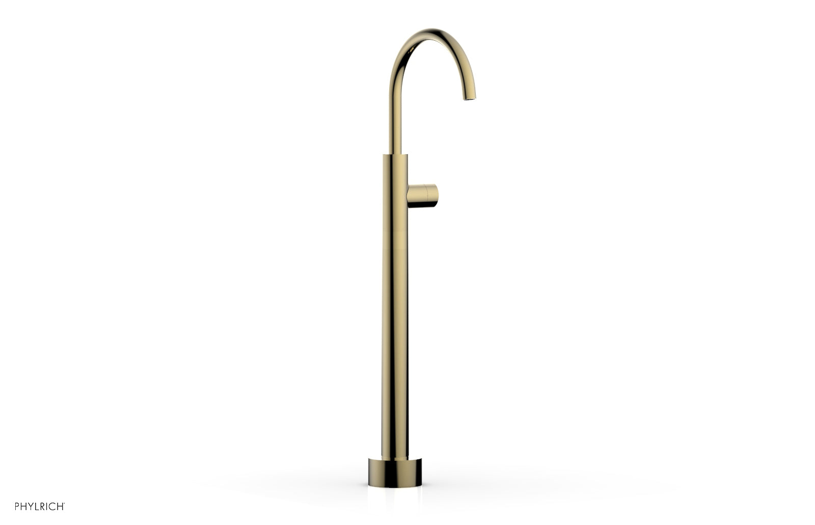 BASIC II Low Floor Mount Tub Filler with Smooth Handle - Model 230 46 04 - Perfect for Modern Bathroom Renovations and Spa-Like Showers