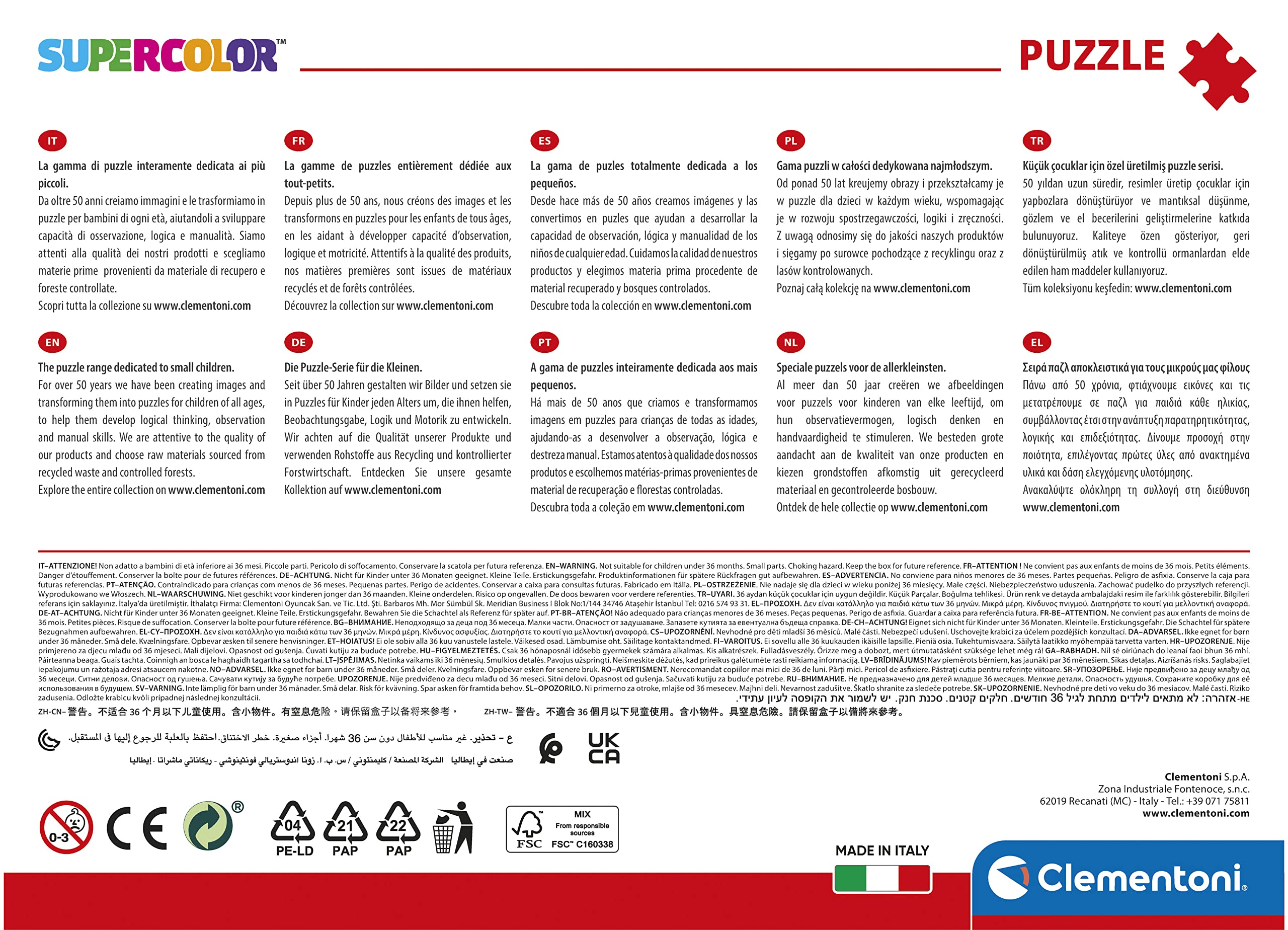 Clementoni Supercolor Puzzle Rainbow High - 180 Piece Jigsaw Puzzle for Kids Age 7+ | Colorful Educational Toy for Family Game Night & Classroom Activities