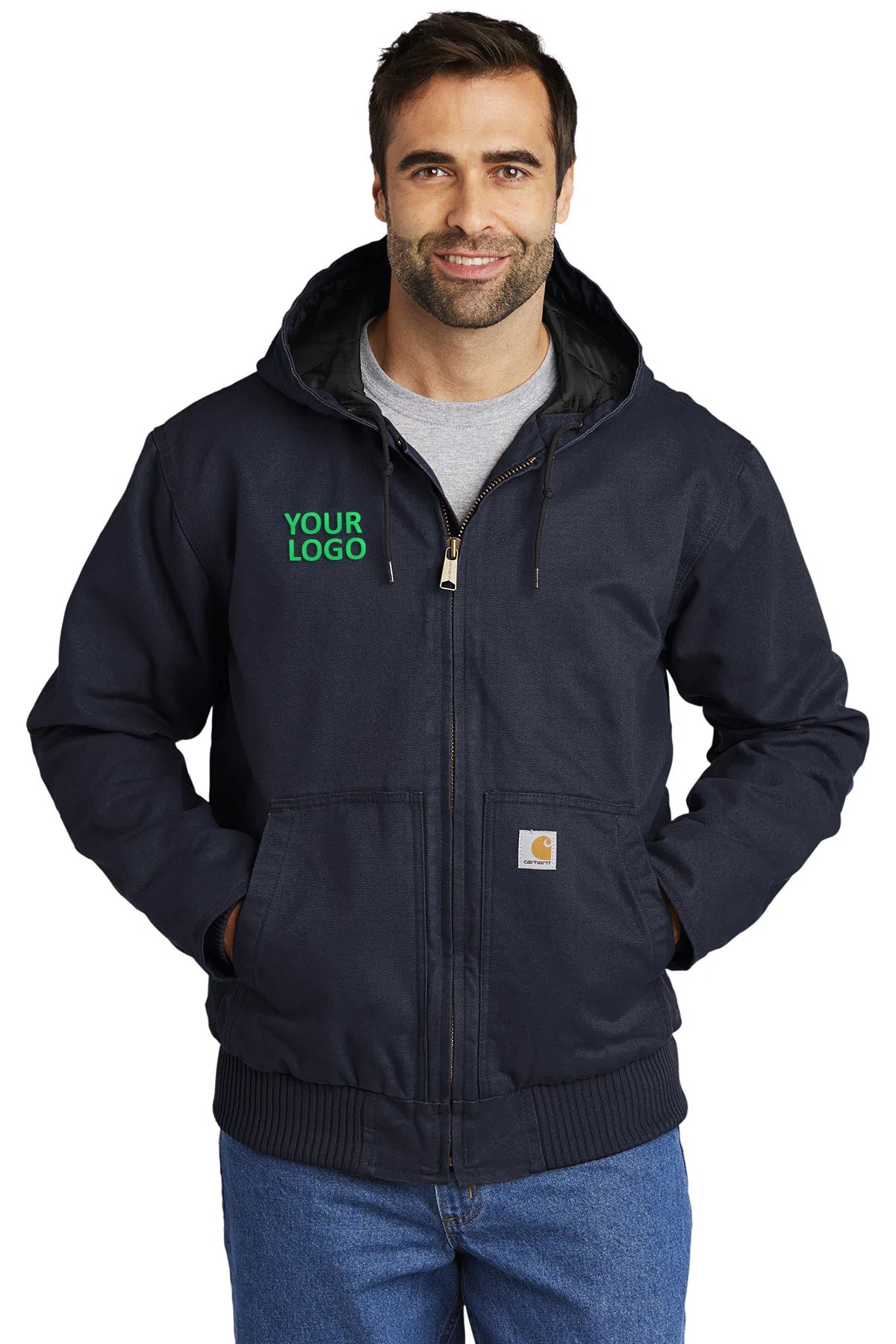 Carhartt Washed Duck Custom Jackets for Men & Women - Durable Workwear in Navy Blue | Perfect for Construction, Outdoor Work & Casual Wear
