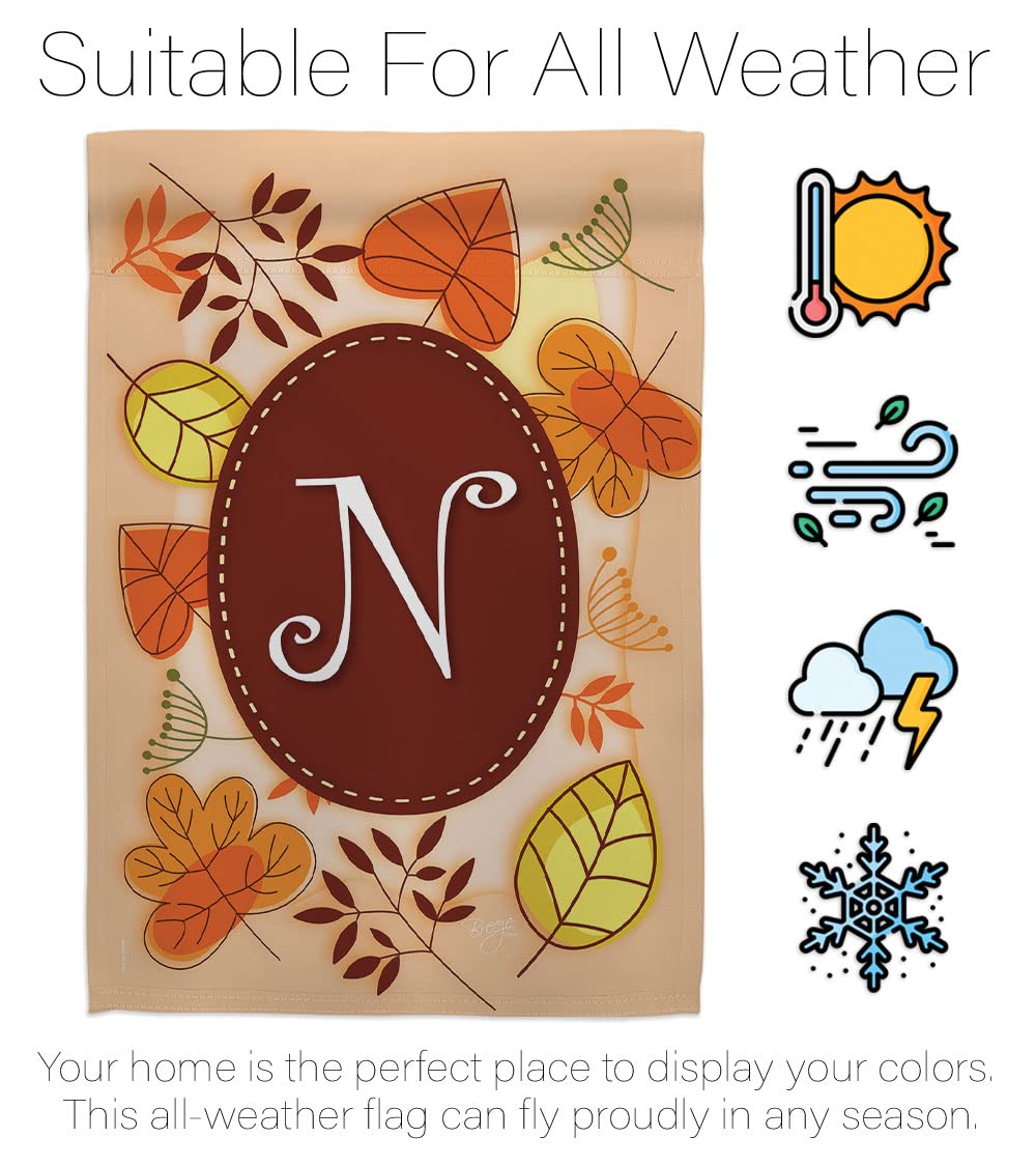 N Initial Fall Harvest Decor Kit - House & Garden Flags for Autumn