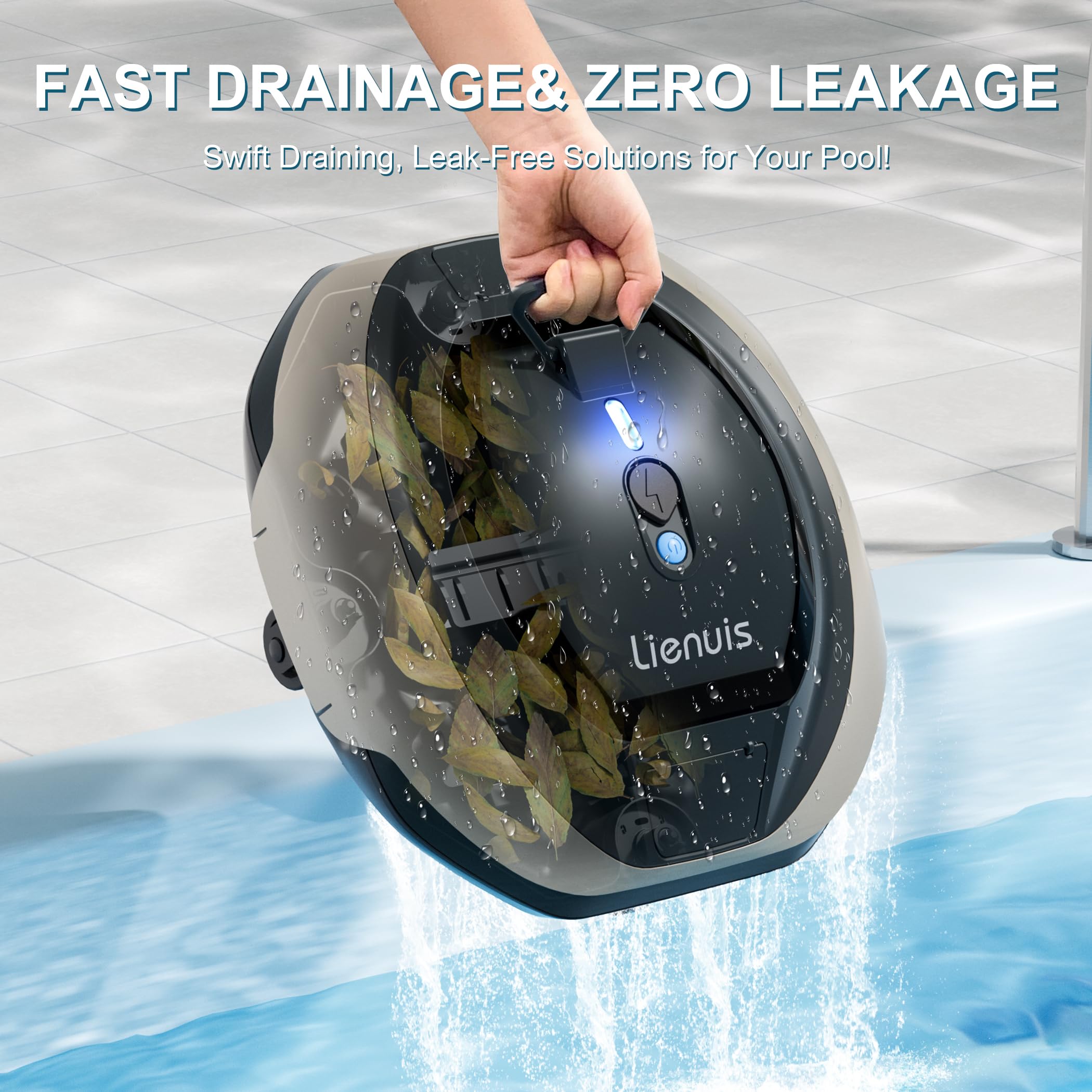 Best Cordless Robotic Pool Cleaner for Above Ground Pools - Powerful Suction & DirtLock Tech, 90 Min Runtime, Covers 850 Sq.Ft, Self-Parking - Perfect for Weekly Pool Maintenance & Seasonal Cleaning