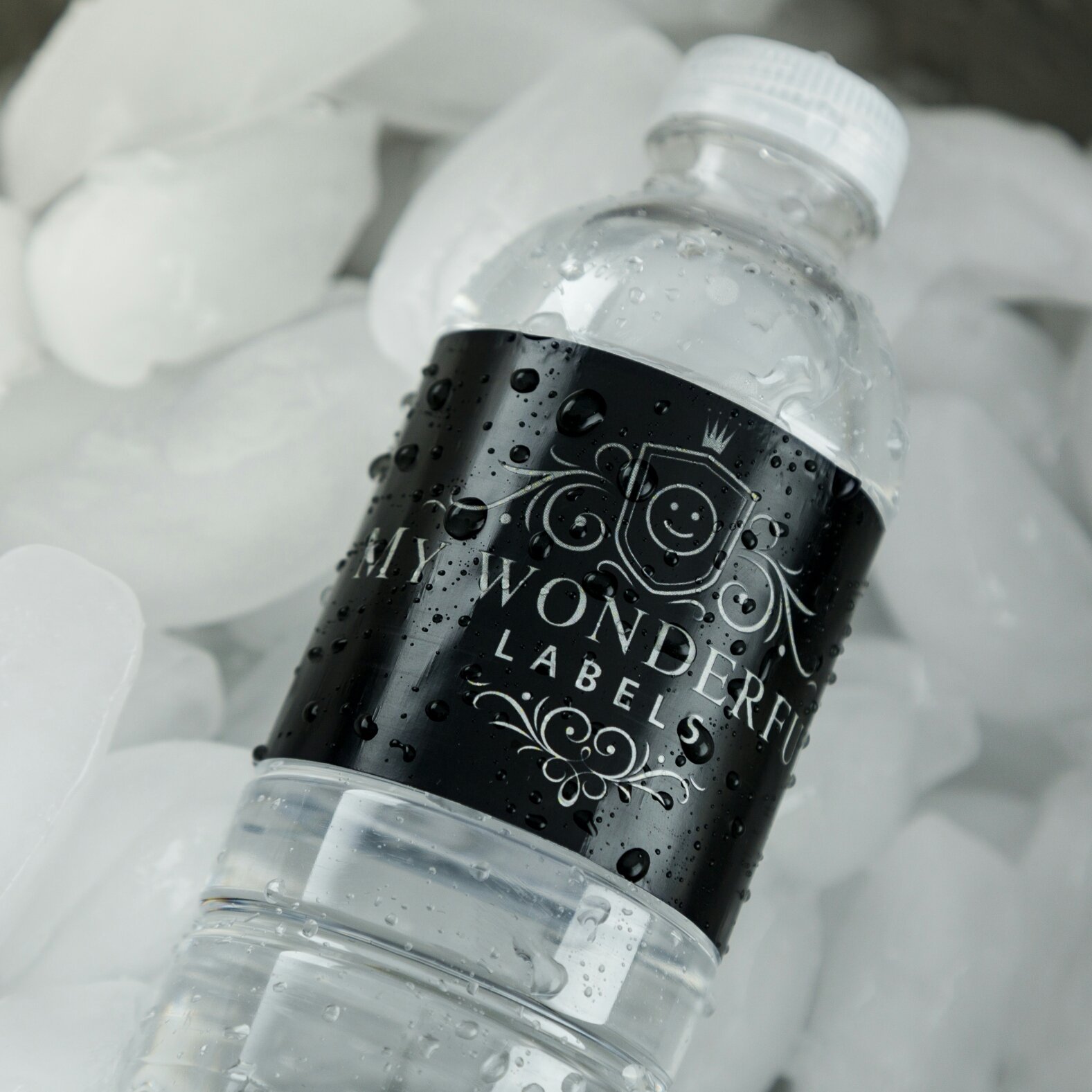 Modern Wedding Water Bottle Labels 8x2 Inch - Bridal Engagement Party Decor