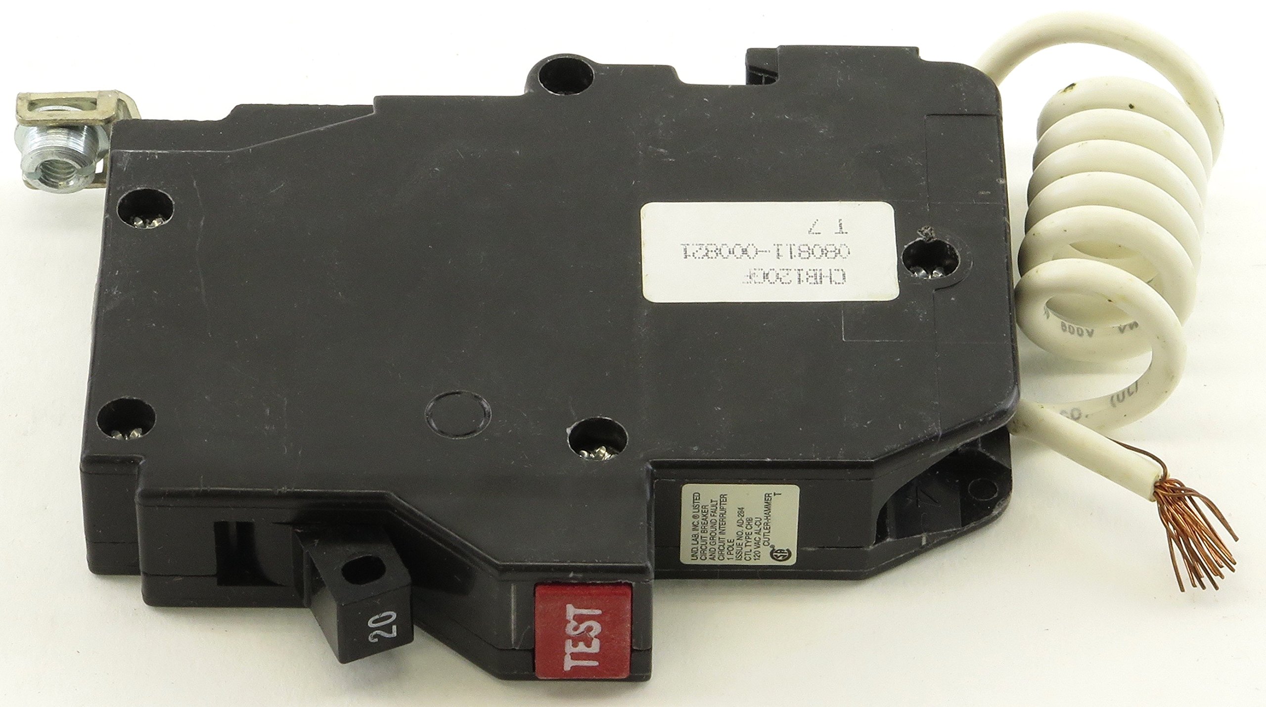 Eaton Cutler Hammer CH 1-Pole 20 Amp GFCI Circuit Breaker - Bolt-On Type for Electrical Panels | Perfect for Home, Office & Commercial Use
