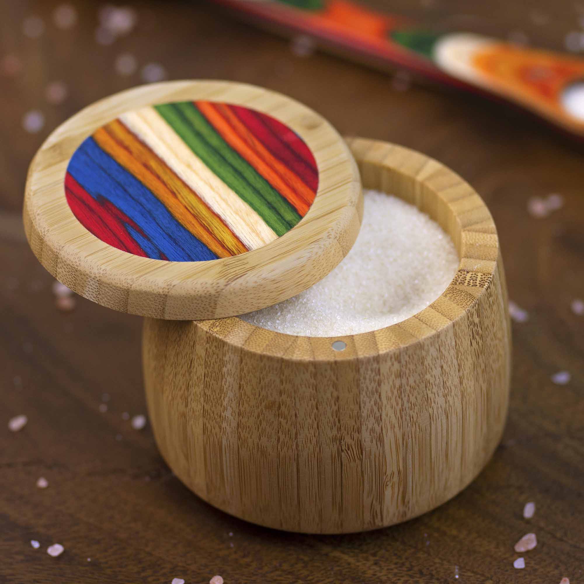 Baltique® Marrakesh Collection Salt Cellar - 8 Oz Ceramic Salt Box with Lid, Handcrafted Moroccan Style for Kitchen & Dining Table - Perfect for Salt, Spices, Sugar Storage & Gourmet Cooking