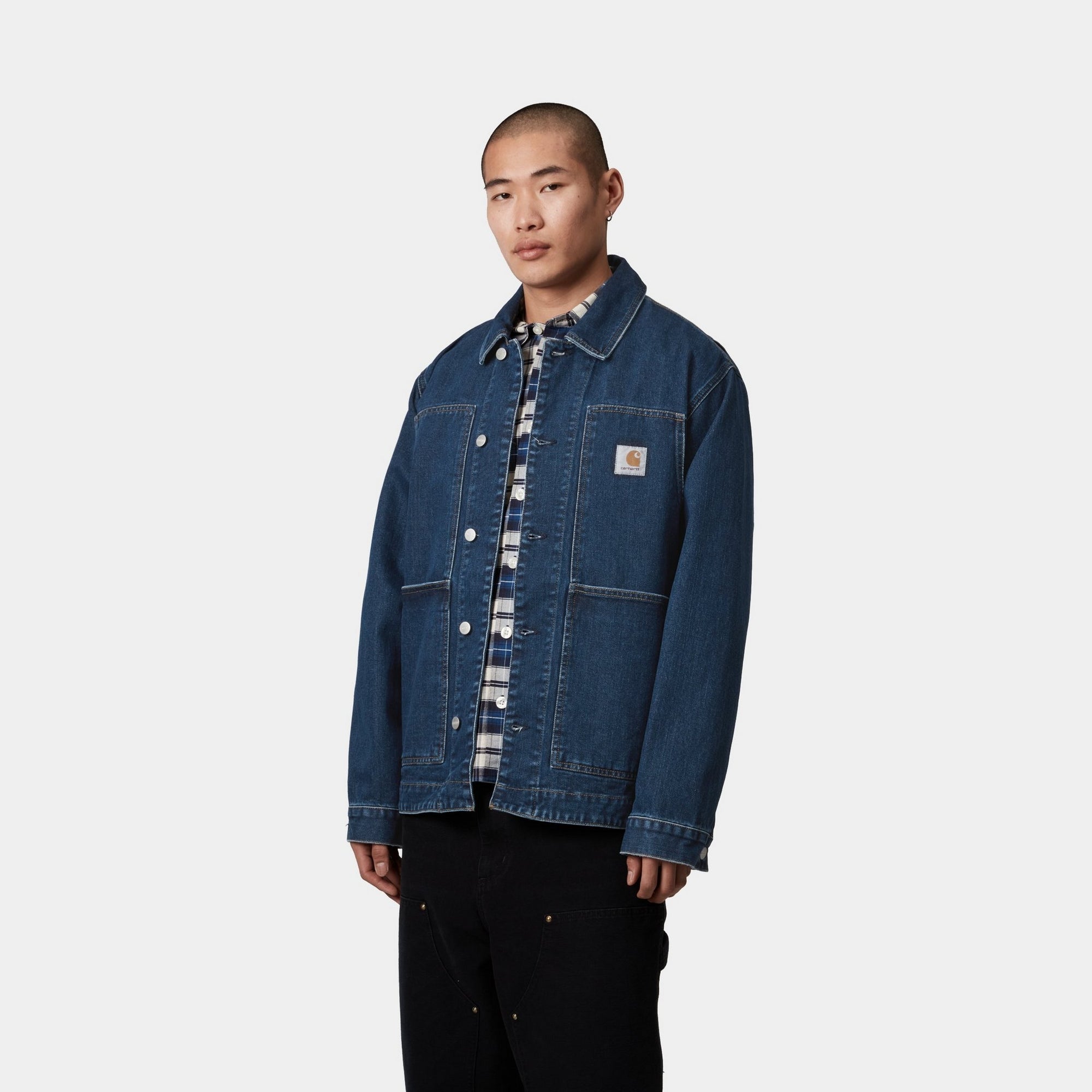 OG Double Front Jacket - Stone Washed Blue Denim Jacket for Men & Women | Vintage Style Outerwear for Casual Wear, Street Fashion & Fall Layering