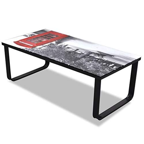 Modern Glass Coffee Table with Black Frame - Elegant Living Room Centerpiece for Home Decor & Entertaining Guests