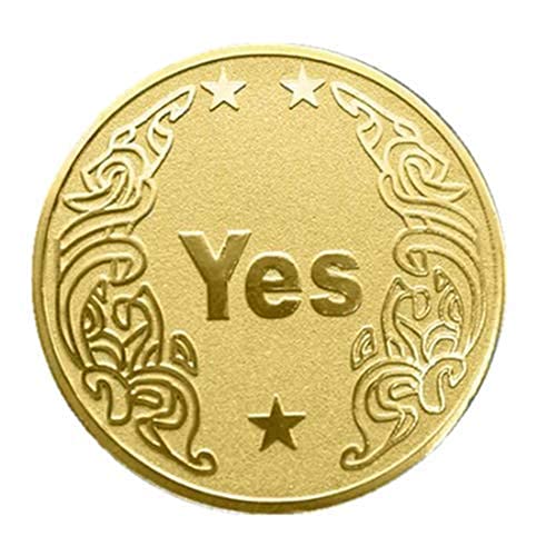 YES&NO Flipping Challenge Coin - Gold Decision Making Fortune Telling Coin for Gaming, Collectibles, and Commemorative Events | Perfect for Parties, Gifts, and Tabletop Games
