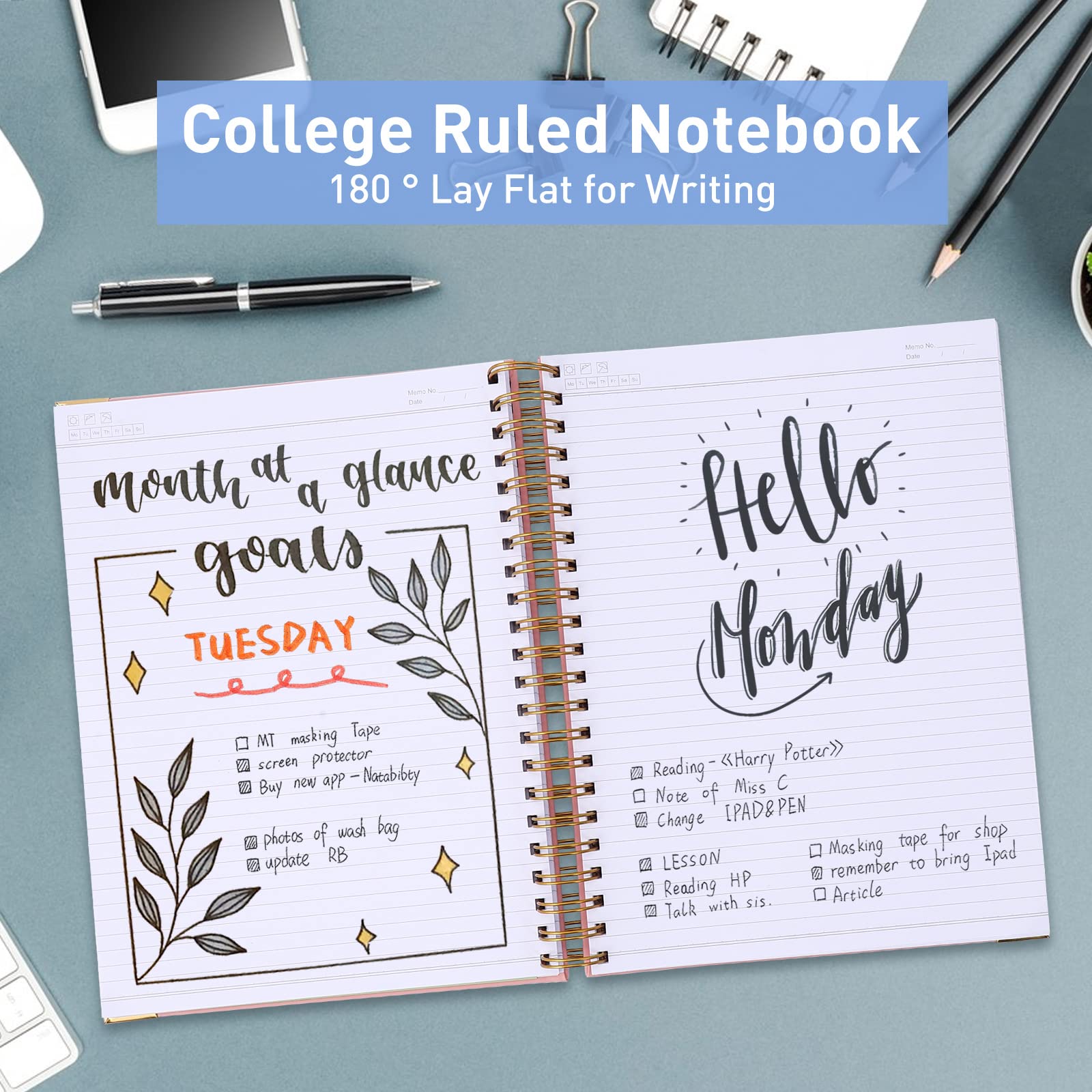 Premium Spiral Notebook - College Ruled 8.5