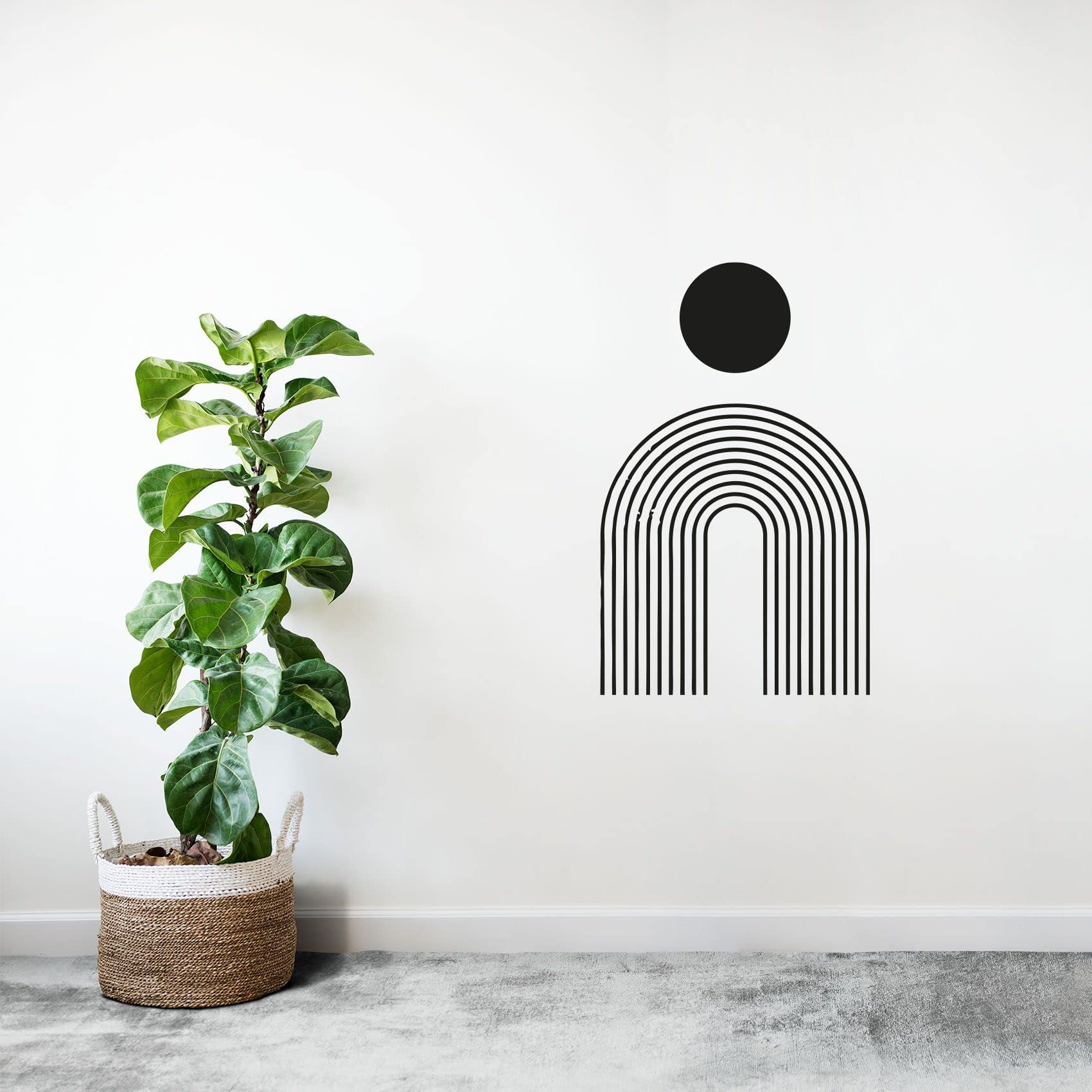 Rainbow Arch Circle Boho Abstract Modern Wall Decal - Self-Adhesive Vinyl Sticker for Kids Room, Nursery, Bedroom Decor - Fun Home Art Decal (30x20 inches) - Perfect for Girls & Boys Bedrooms, Playrooms and DIY Wall Decor Projects