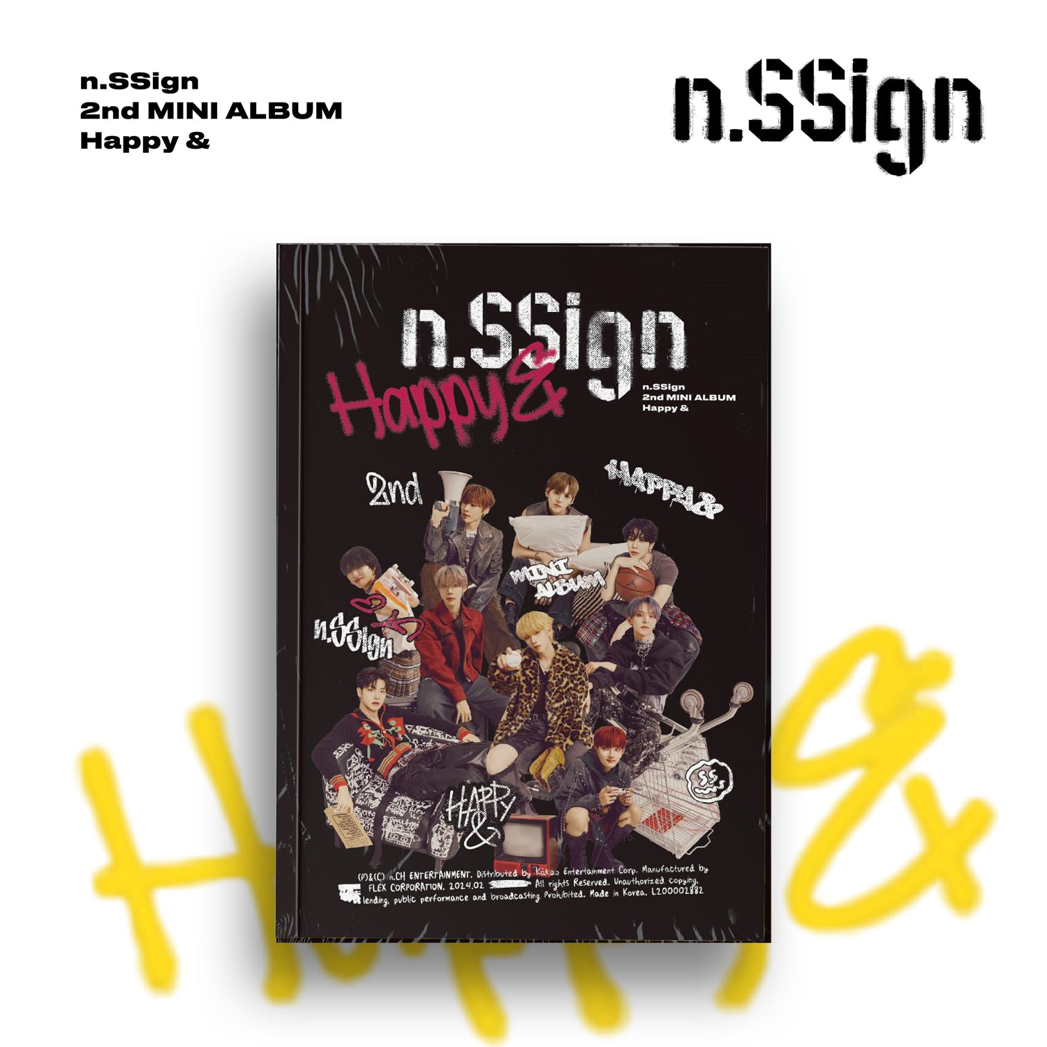 N.SSIGN 2ND MINI ALBUM 'HAPPY &' - K-Pop Music CD with Photobook | Perfect for K-Pop Fans, Collectors & Gift Giving | Enjoy at Home, Parties or While Traveling