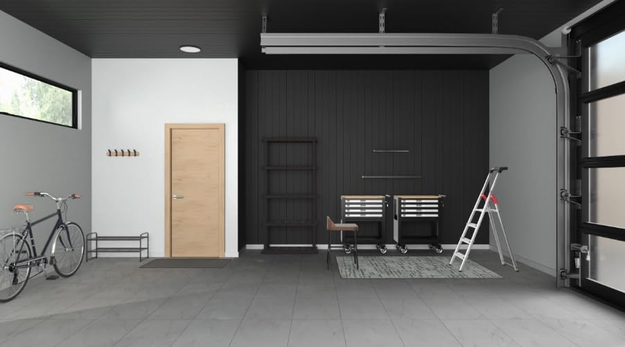 5-Tier Heavy Duty Plastic Storage Shelf - Garage Shelving Unit with Durable Rack & Organizer for Shed, Basement, Closet - Perfect for Home, Office & Workshop Organization (Black)