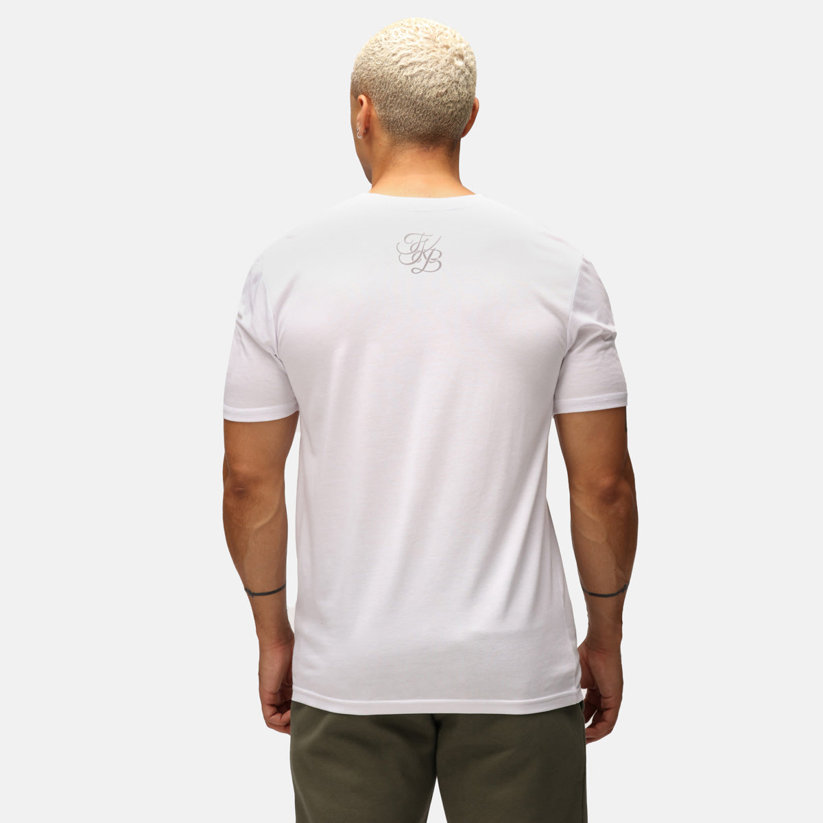 Premium TKB Men's White Tri-Blend T-Shirt - Soft & Comfortable Cotton Blend Tee for Casual Wear, Gym, and Everyday Outfits