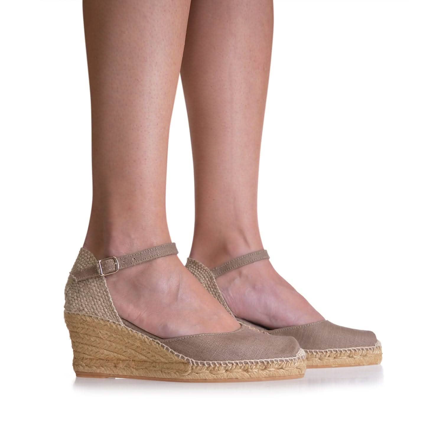 Women's Comfortable Closed Toe Linen Wedge Espadrilles - Breathable Summer Sandals for Beach, Vacation & Casual Outings | Caldes