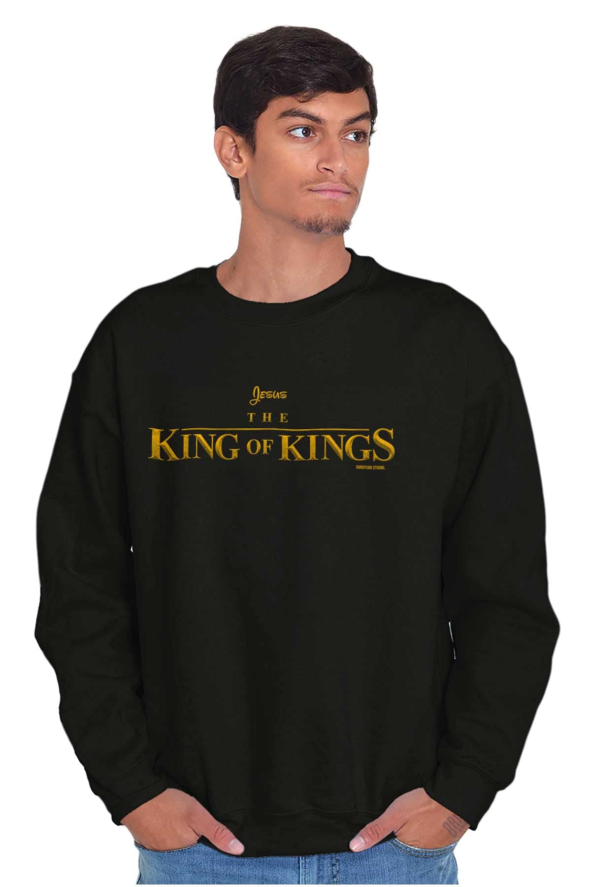Brisco Brands Jesus the King of Kings Christian Sweatshirt for Men & Women - Religious Apparel for Church, Bible Study & Daily Faith Inspiration