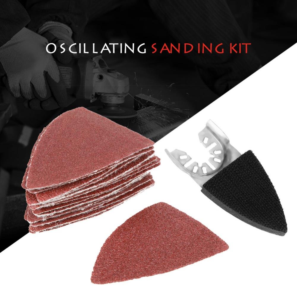 82Pcs Triangle Sanding Pads Kit for Oscillating Tools - Double Action Sanding Discs, Woodworking & Polishing Accessories - Perfect for DIY Projects, Furniture Refinishing, and Metal Surface Prep