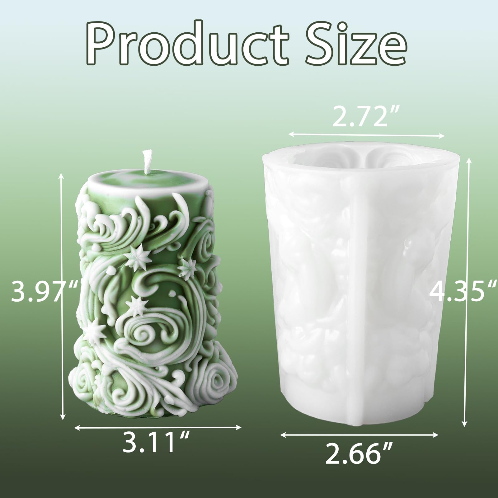 3D Spiral Carved Silicone Candle Molds - Geometric Wave Cylinder Resin Molds for DIY Home Decor, Epoxy Crafts, and Unique Pillar Candles | Perfect for Wedding Centerpieces, Holiday Decorations & Handmade Gift Making