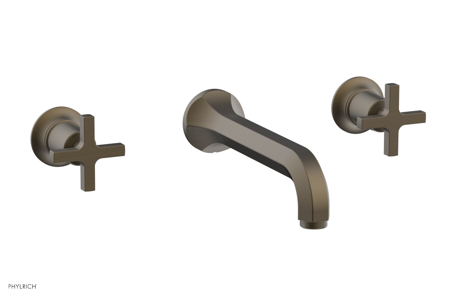 HEX MODERN Wall Mounted Lavatory Faucet Set with Cross Handles - Model 501 11 - Perfect for Modern Bathroom & Powder Room Renovations