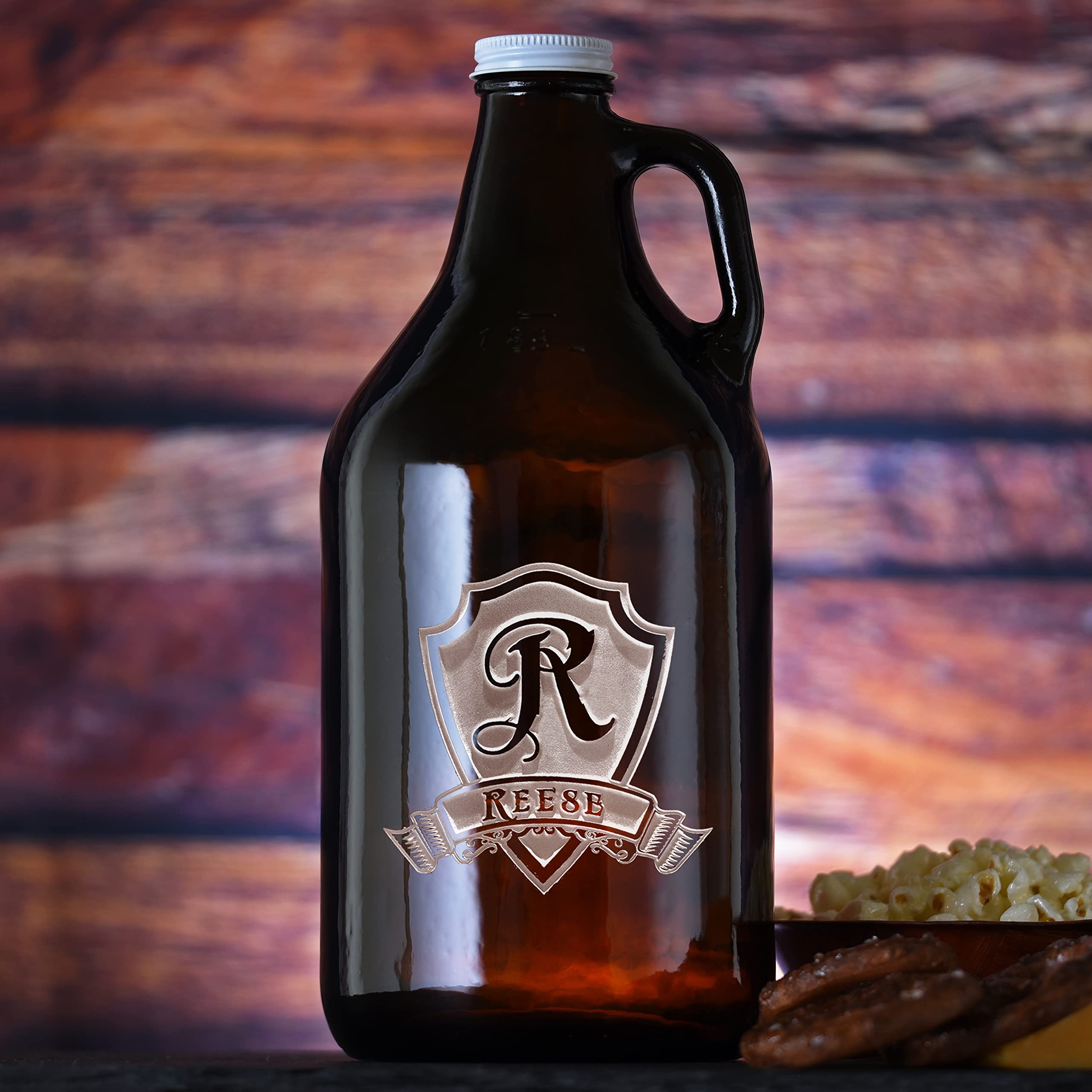 Personalized Growler and Pint Glass Set - Custom Engraved Beer Gift Set for Men - Perfect for Father's Day, Birthday, and Home Bar Decor