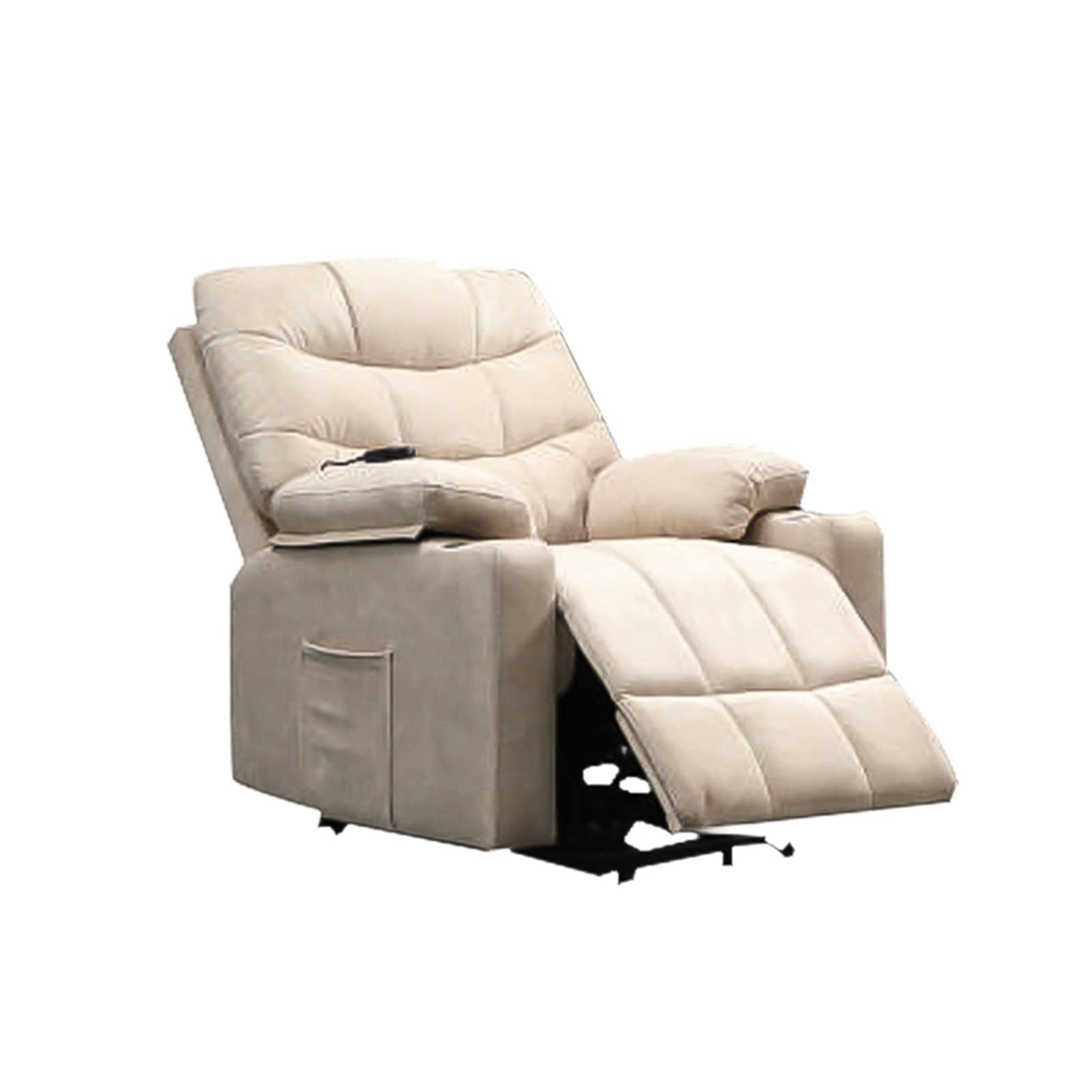 Electric Lift Recliner Chair for Elderly - Heavy Duty Modern Power Lift Chair with Padded Arms, Back Support & Cup Holder - Perfect for Living Room, Home Office & Senior Comfort (Ivory)