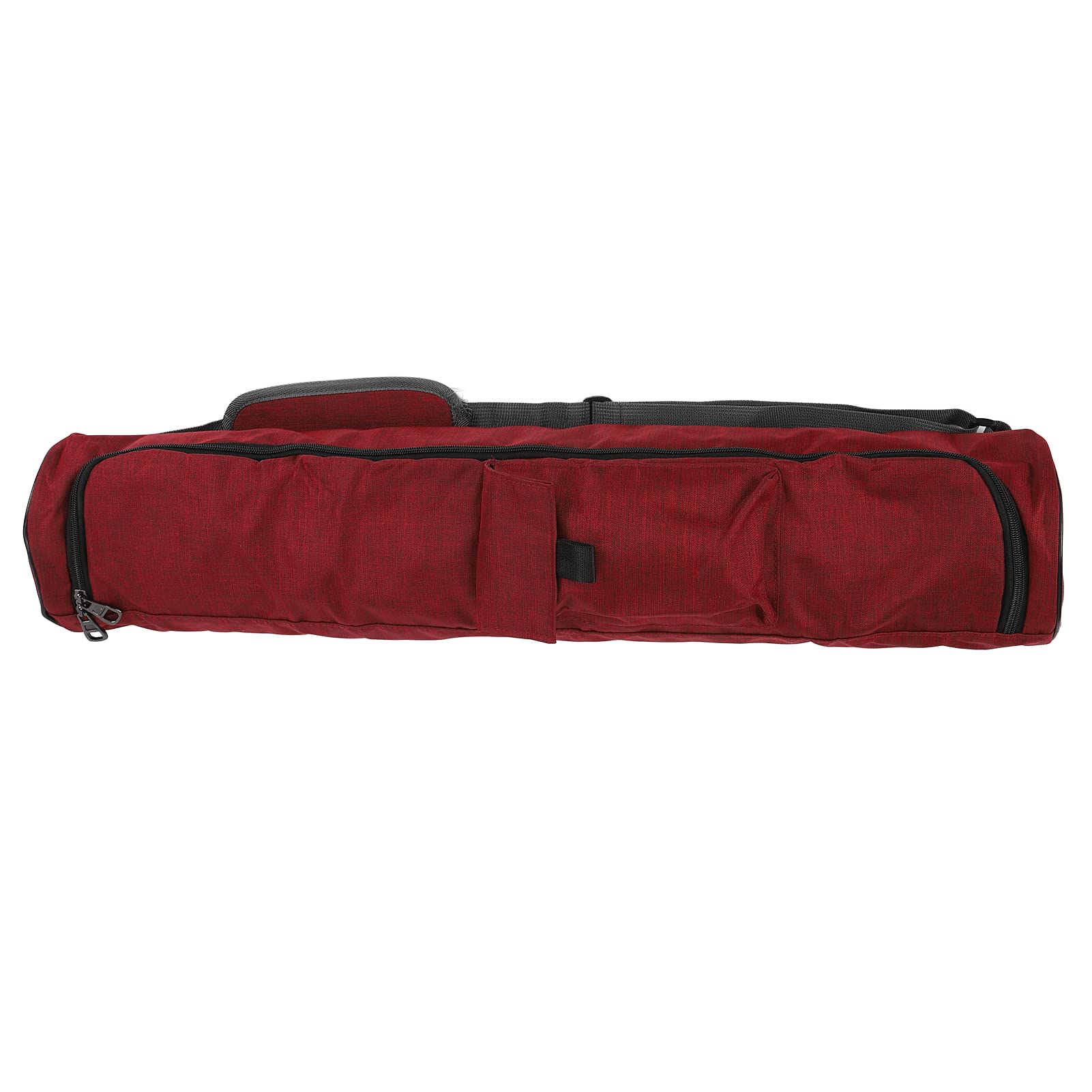 Premium Yoga Mat Bag with Pockets & Adjustable Strap - Durable Polyester Single Shoulder Carrier for Yoga, Gym, Picnic & Travel Accessories - Red