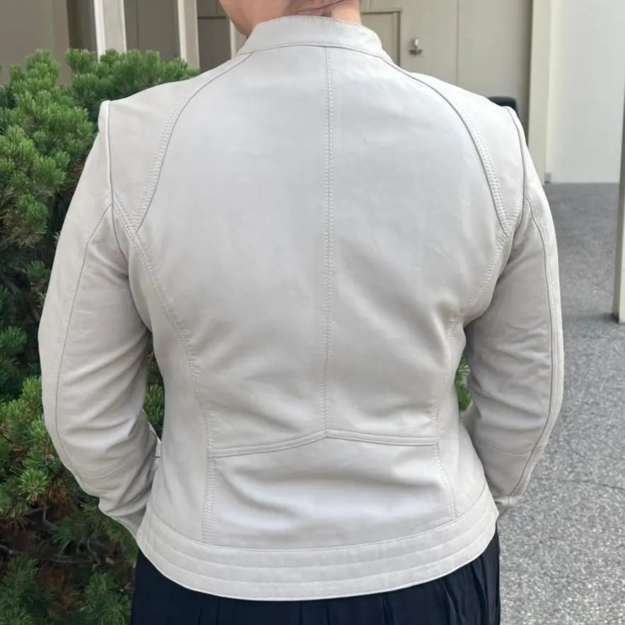Vintage Women's Lamb Leather Jacket - Soft & Stylish Biker Jacket for Casual Wear & Night Out | Perfect for Fall & Winter Fashion