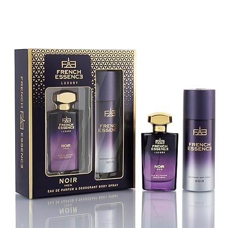 Premium Men's Deodorant Spray & Body Fragrance Set - Long Lasting Noir Scent, 60ml Perfume + 150ml Deodorant - Luxury Gift for Him, Fresh Cologne for Work, Gym & Daily Use