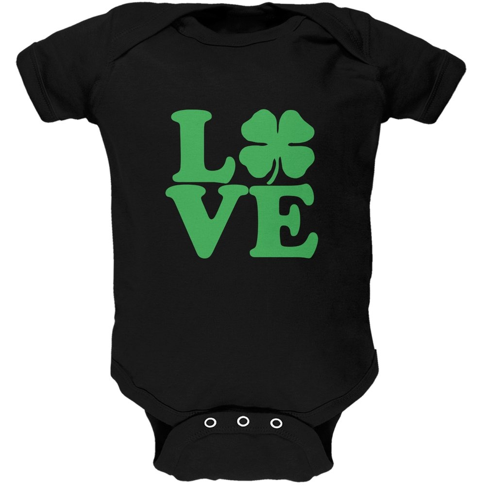 St. Patrick's Day Irish Shamrock Black Soft Baby Bodysuit - Cute Outfit for Infants & Toddlers on St. Paddy's Day Celebrations