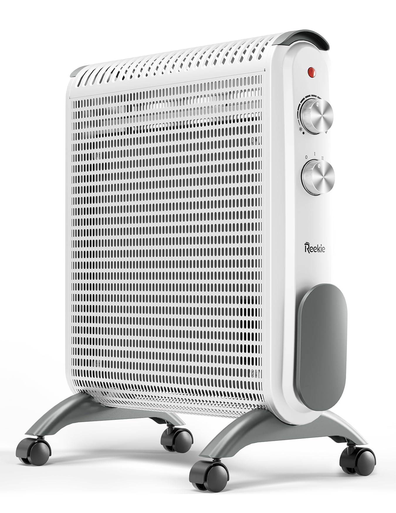 Reekie 1500W Electric Space Heater for Large Rooms - Fast Heating Mica Panel Heater with Thermostat, Quiet & Safe Indoor Heater for Bedroom, Office, Garage - Portable Convection Heater (White) - Perfect for Winter Warmth & Energy Efficient Home Heating
