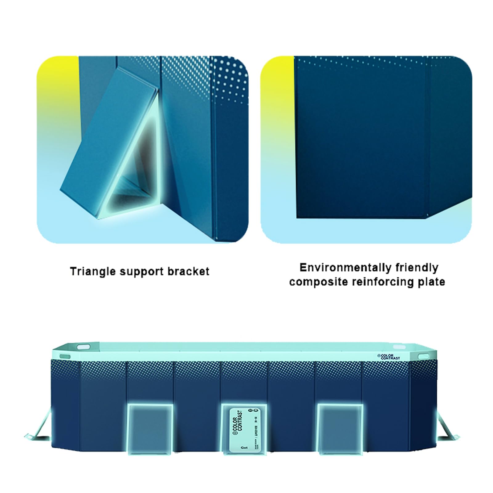 Foldable Above Ground Swimming Pool for Adults & Dogs - Non-Inflatable Outdoor Backyard Pool (116.1