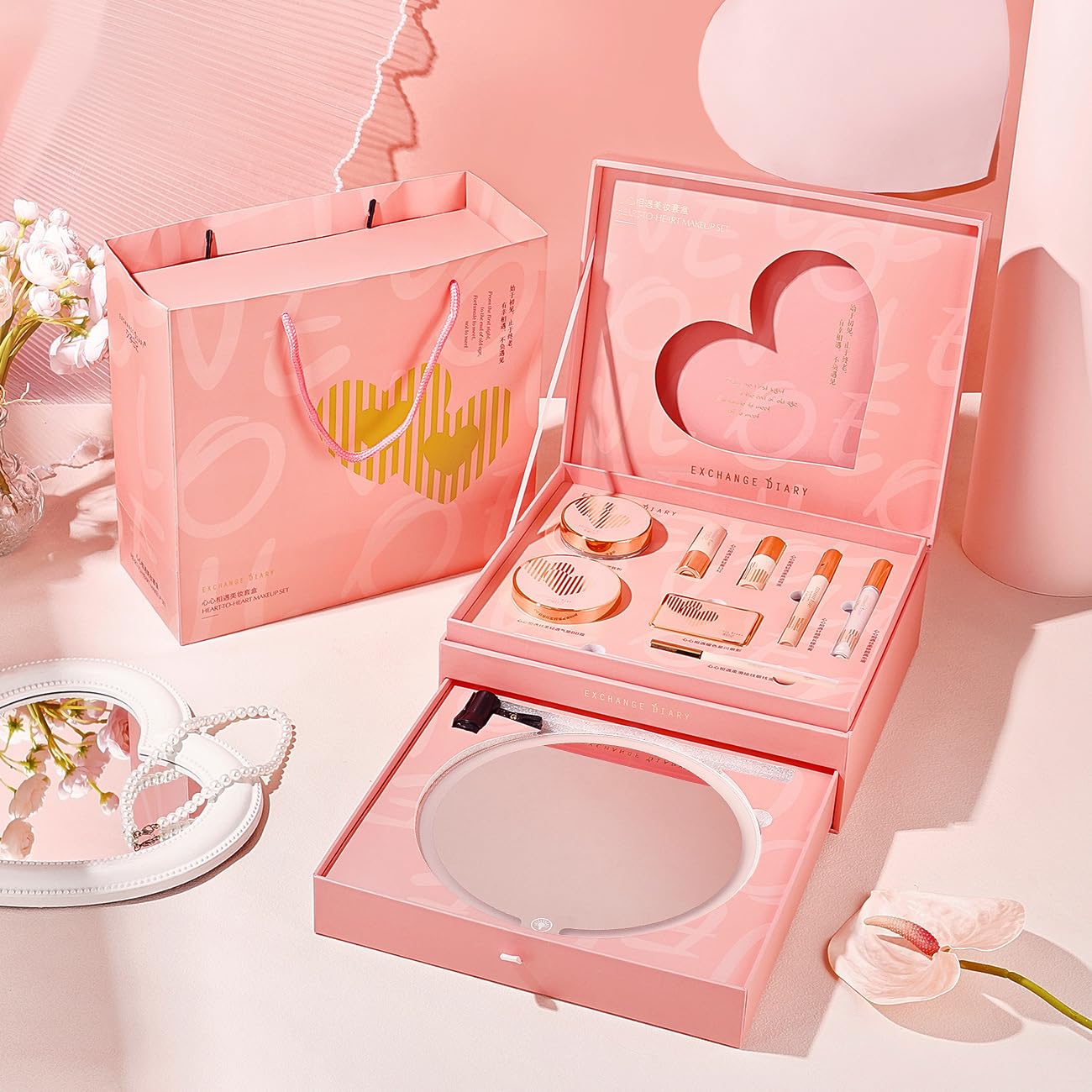 Bailai Meixin 9-Piece Beauty Makeup Gift Set - Lipstick, Air Cushion, Mascara, Foundation | Perfect for Everyday Makeup & Special Occasions