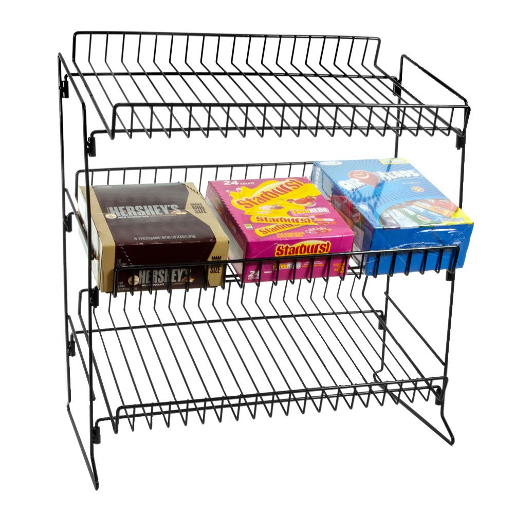 Black Steel Wire Countertop 3-Tier Snack Display Rack - 20