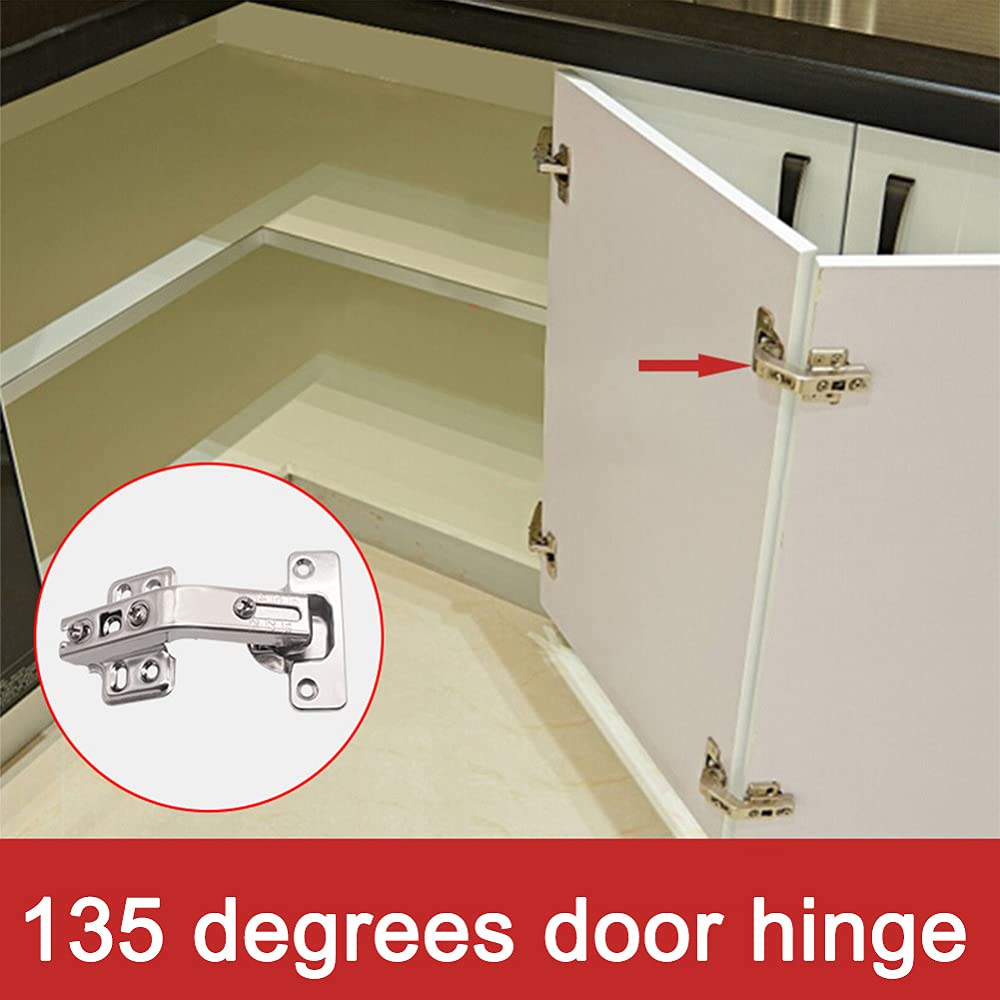 2-Pack 135 Degree Corner Cabinet Door Hinges - Soft Close Bifold Hinges for Kitchen Cabinets | Perfect for Space-Saving Storage & Cabinet Organization
