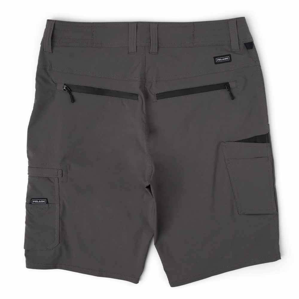 Pelagic Charcoal Traverse Fishing Shorts for Men - Lightweight Quick-Dry Outdoor Fishing Pants - Perfect for Saltwater, Freshwater, and Kayak Fishing Adventures