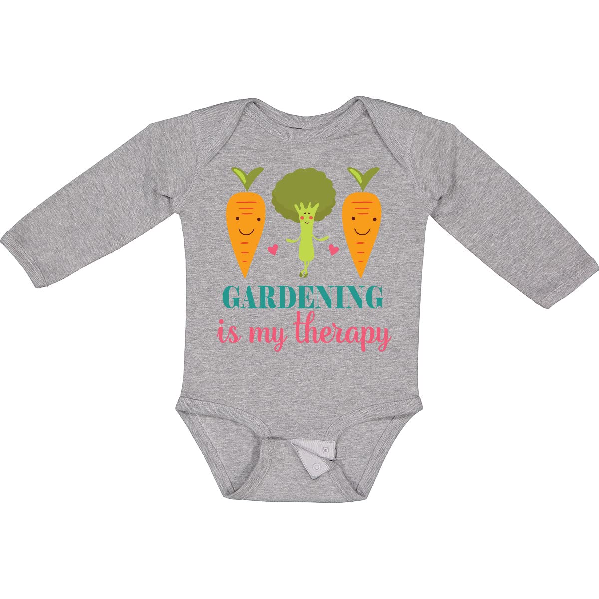 Inktastic Gardening is My Therapy Long Sleeve Baby Bodysuit - Comfortable Organic Cotton Onesie for Infants, Perfect for Outdoor Play & Gardening Enthusiasts