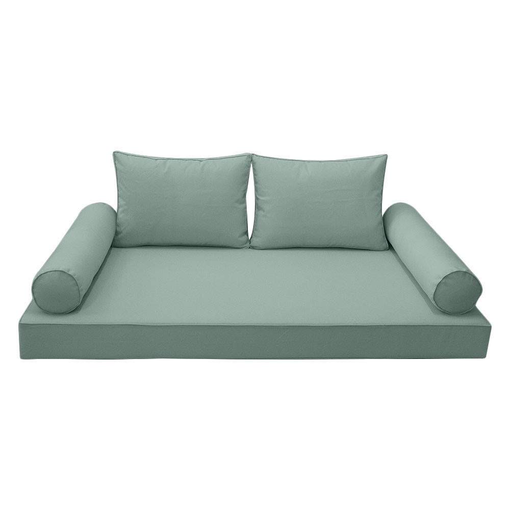 Prolinemax Outdoor Style 1 Twin-XL Piped Trim Daybed Mattress Bolster Pillow Fitted Cover - Waterproof & Breathable - Perfect for Patio, Sunroom, and Outdoor Furniture Protection