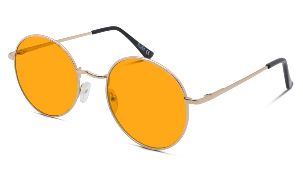SunDown Elton Blue Light Blocking Glasses - Gold Frame Reading Glasses for Eye Strain Relief | Computer, Gaming & Nighttime Use