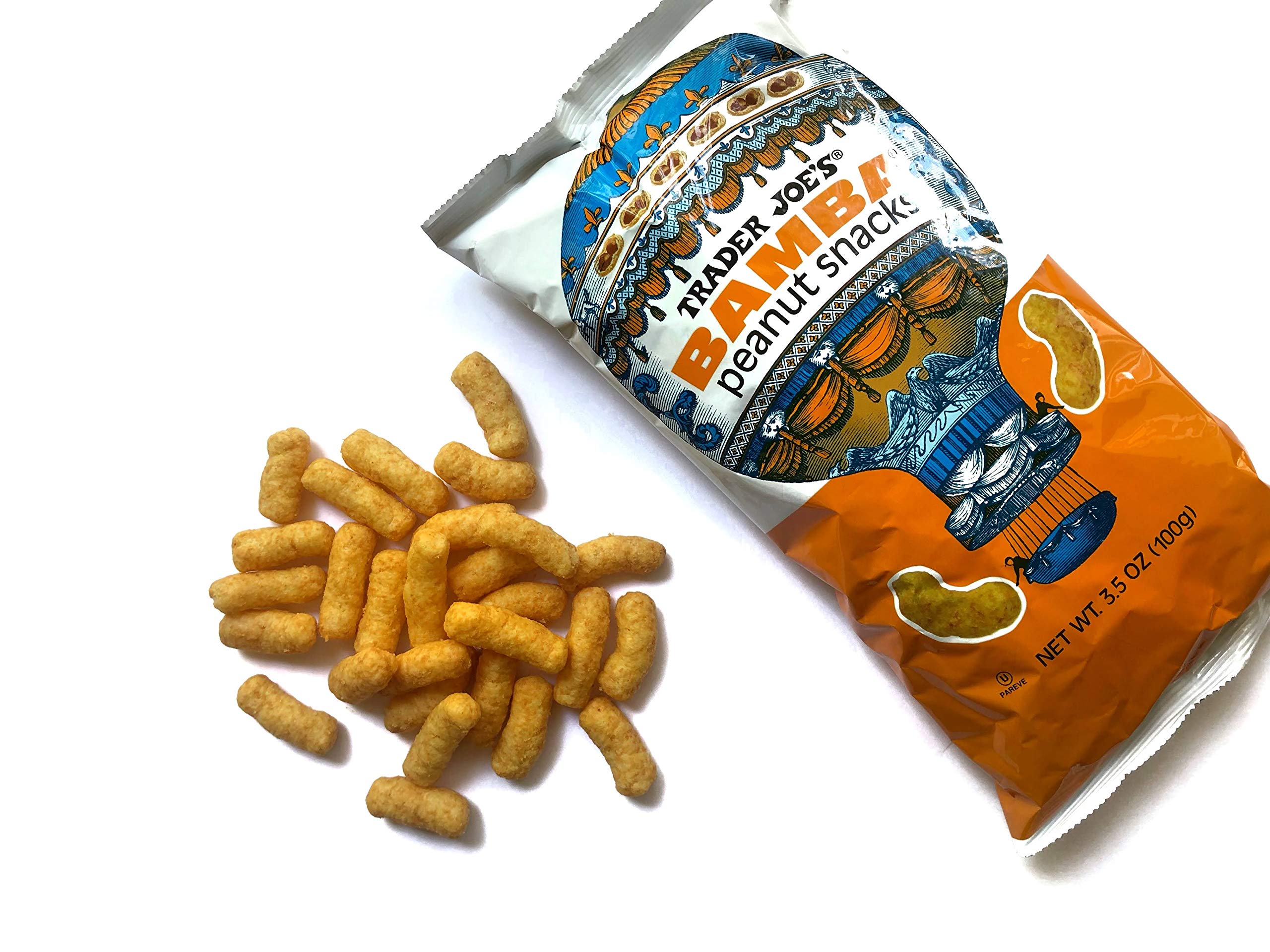 Trader Joe's Israel Bamba Peanut Snacks 3.5oz (100g) - 2 Pack Kosher Pareve Crunchy Peanut Puffs - Perfect for School Lunches, Road Trips & Healthy Snacking