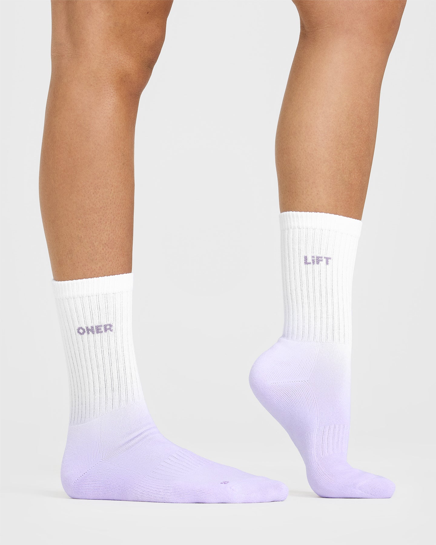 Oner Heart Crew Socks 3 Pack - Soft Cotton Ankle Socks for Women & Men | White & Lavender Color Set | Perfect for Casual Wear, Sports & Gifts