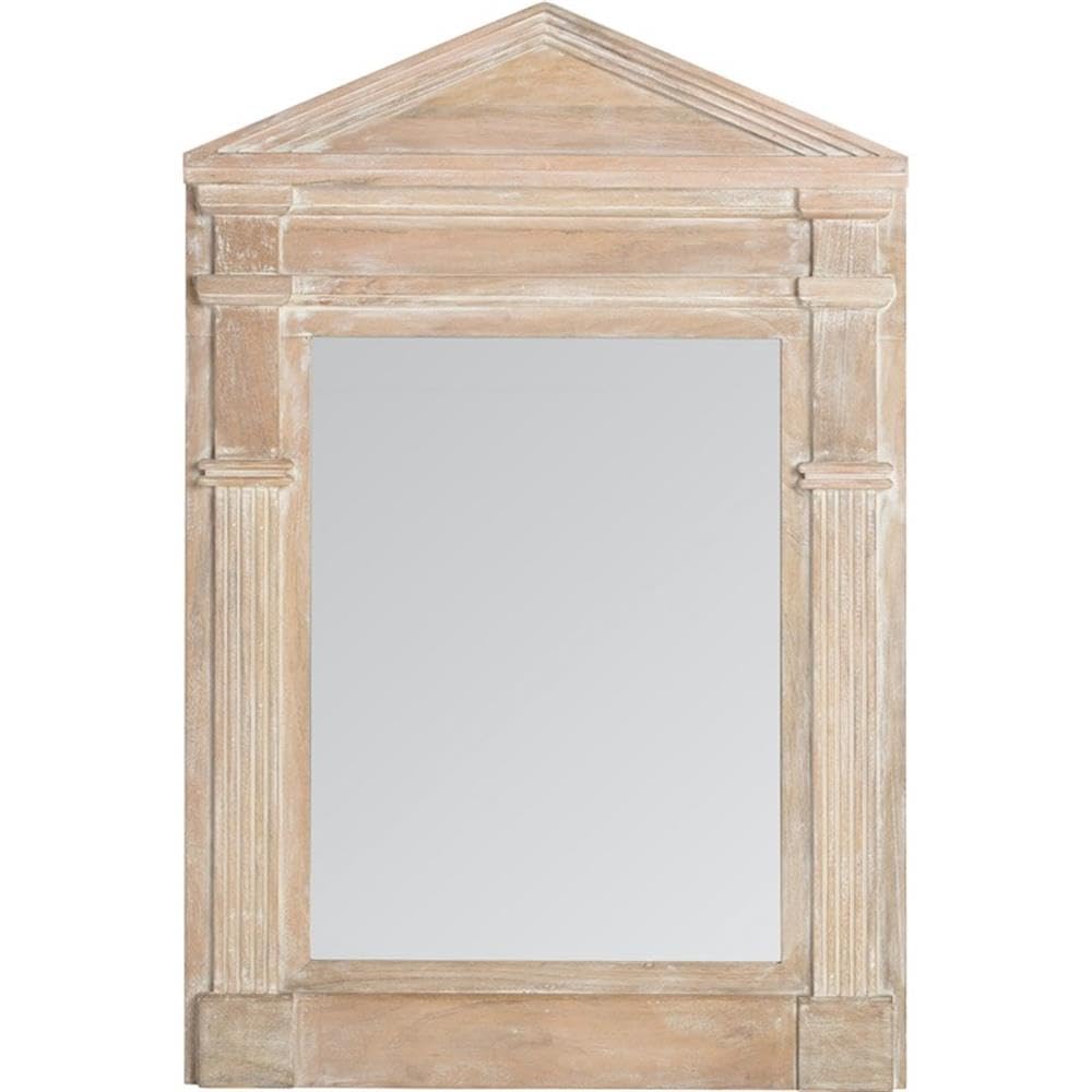 Finch Westport Distressed Wood Hanging Wall Mirror - White Wash Farmhouse Decor (ACC10013A) | Perfect for Living Room, Bedroom & Entryway Decor